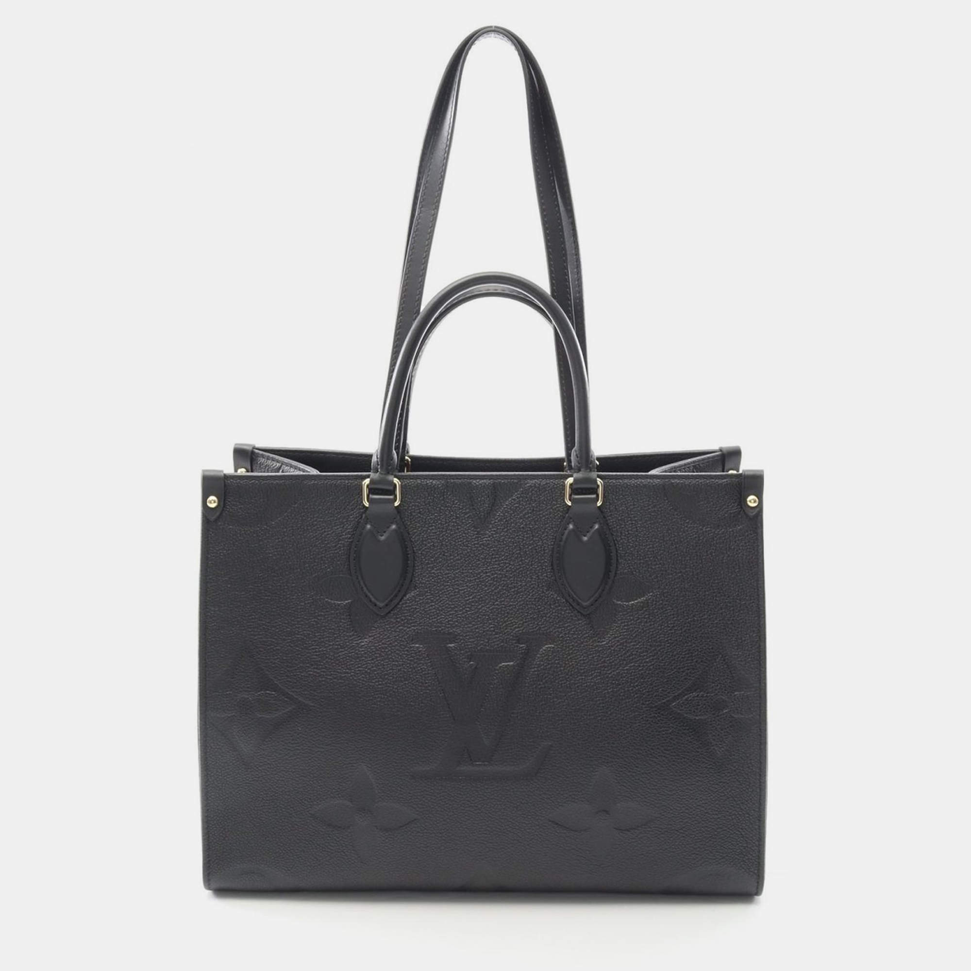 Pre Owned  Louis Vuitton OnTheGo MM Black Monogram Empreinte Leather Shoulder Bag