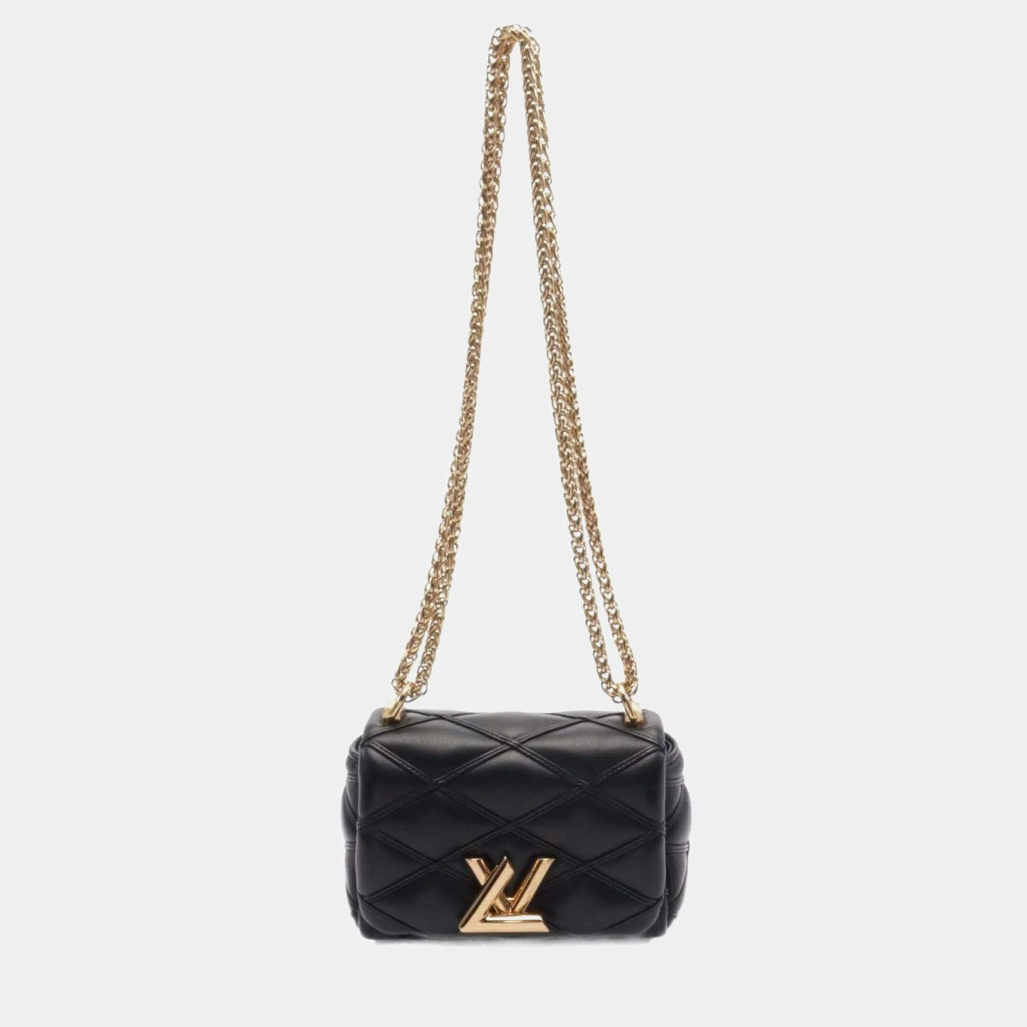 Pre Owned Louis Vuitton Pico GO-14 Black Leather Shoulder Bag
