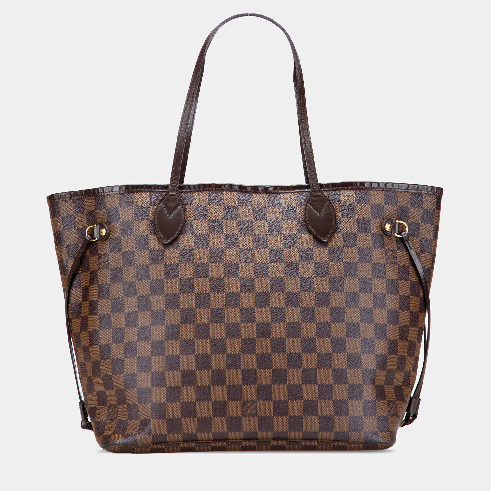 Pre Owned Louis Vuitton Brown Damier Ebene Neverfull MM