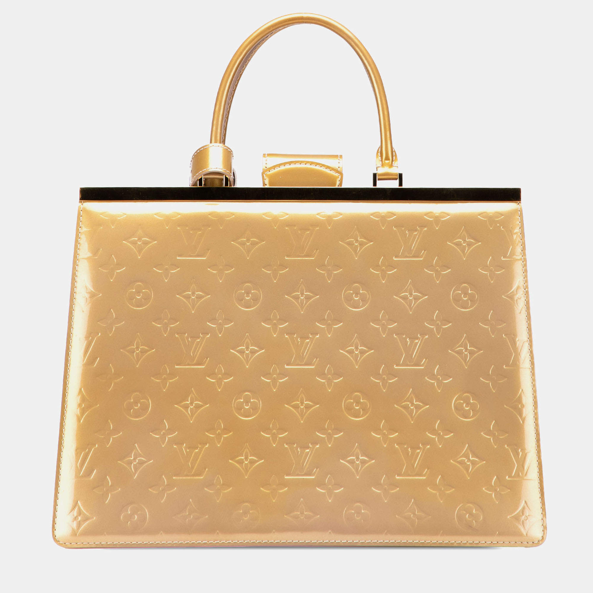 Pre Owned Louis Vuitton Gold Monogram Vernis Deesse GM