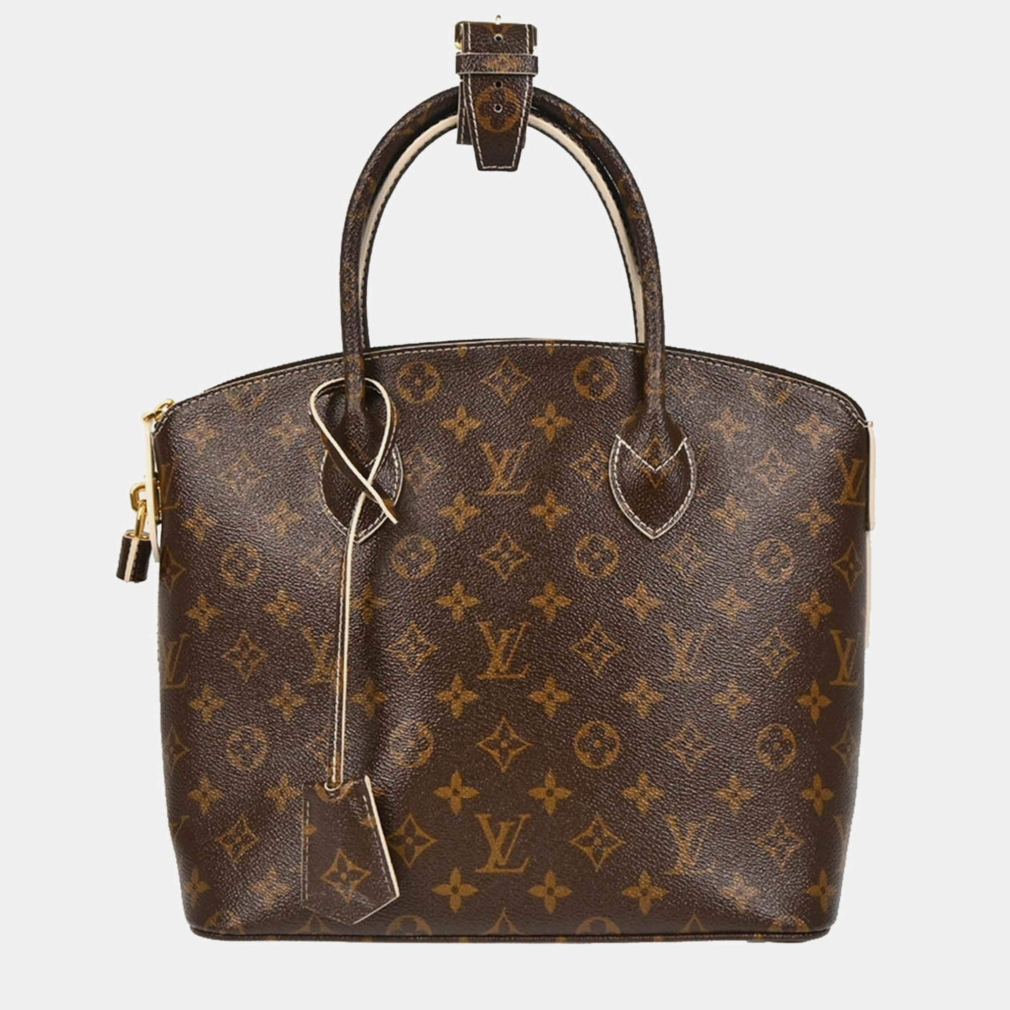 Pre Owned Louis Vuitton Lockit PM Monogram Shiny Canvas Shoulder Bag