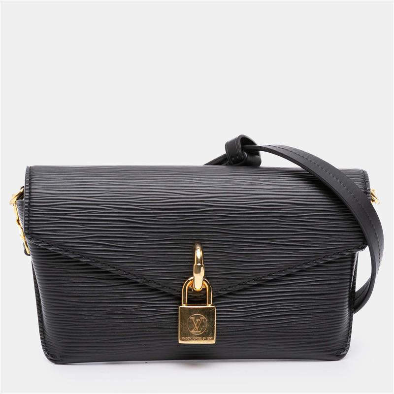 Pre Owned Louis Vuitton Black Epi Padlock On Strap