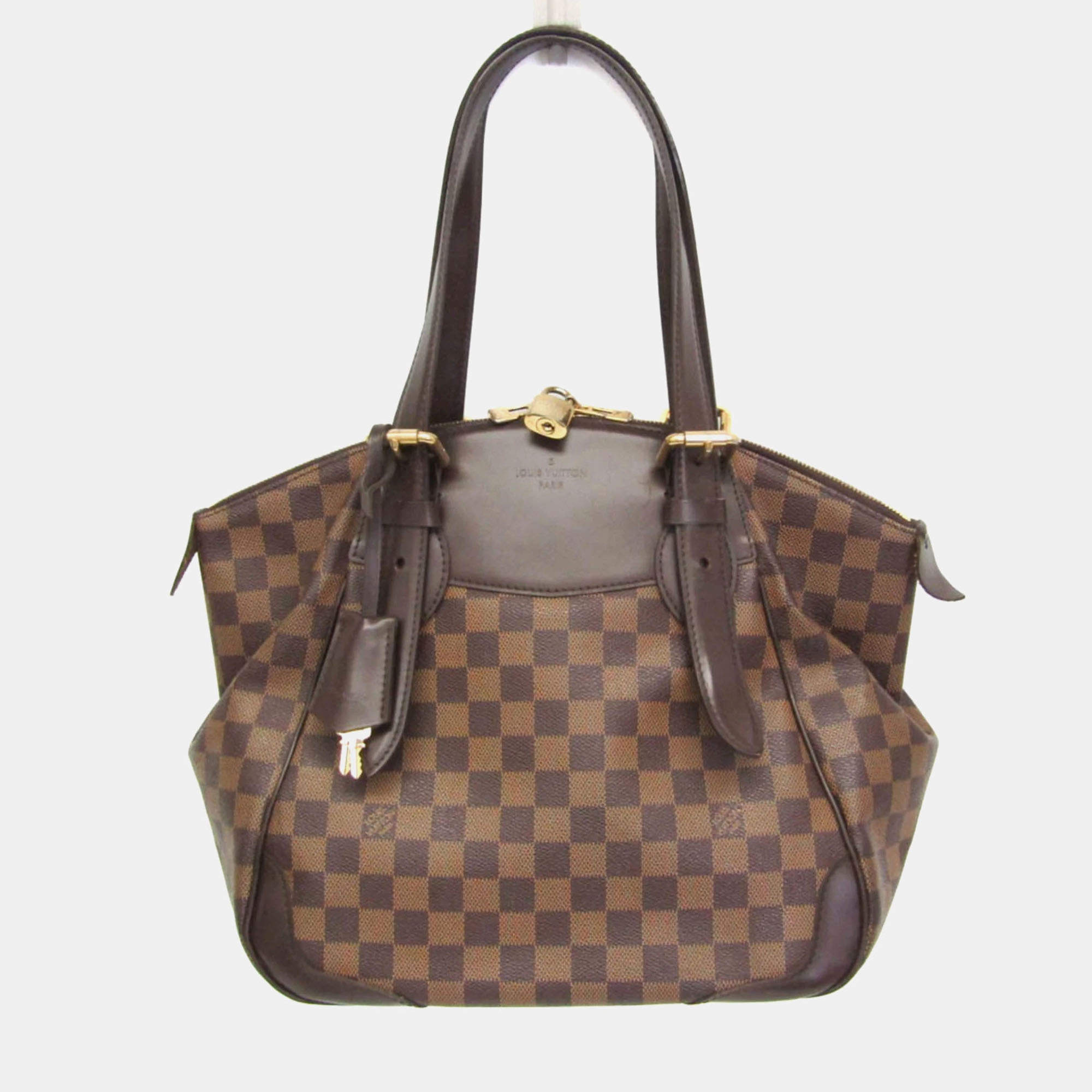 Pre Owned Louis Vuitton Damier Shoulder Bag Ebene