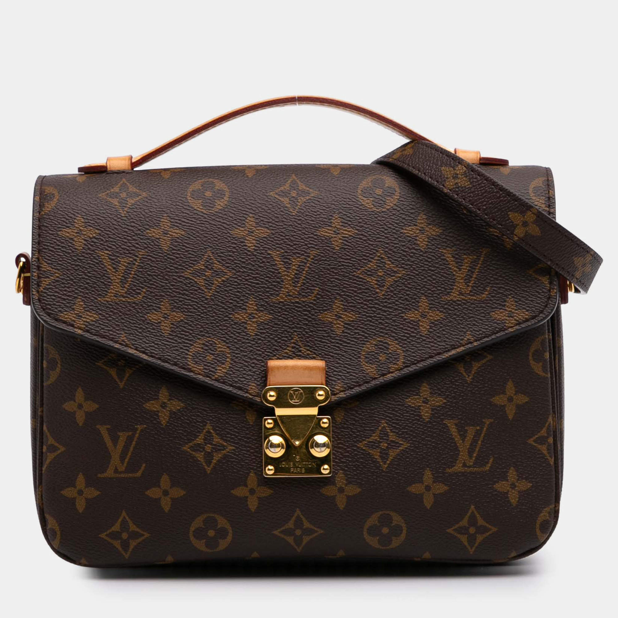 Pre Owned Louis Vuitton Brown Monogram Pochette Metis