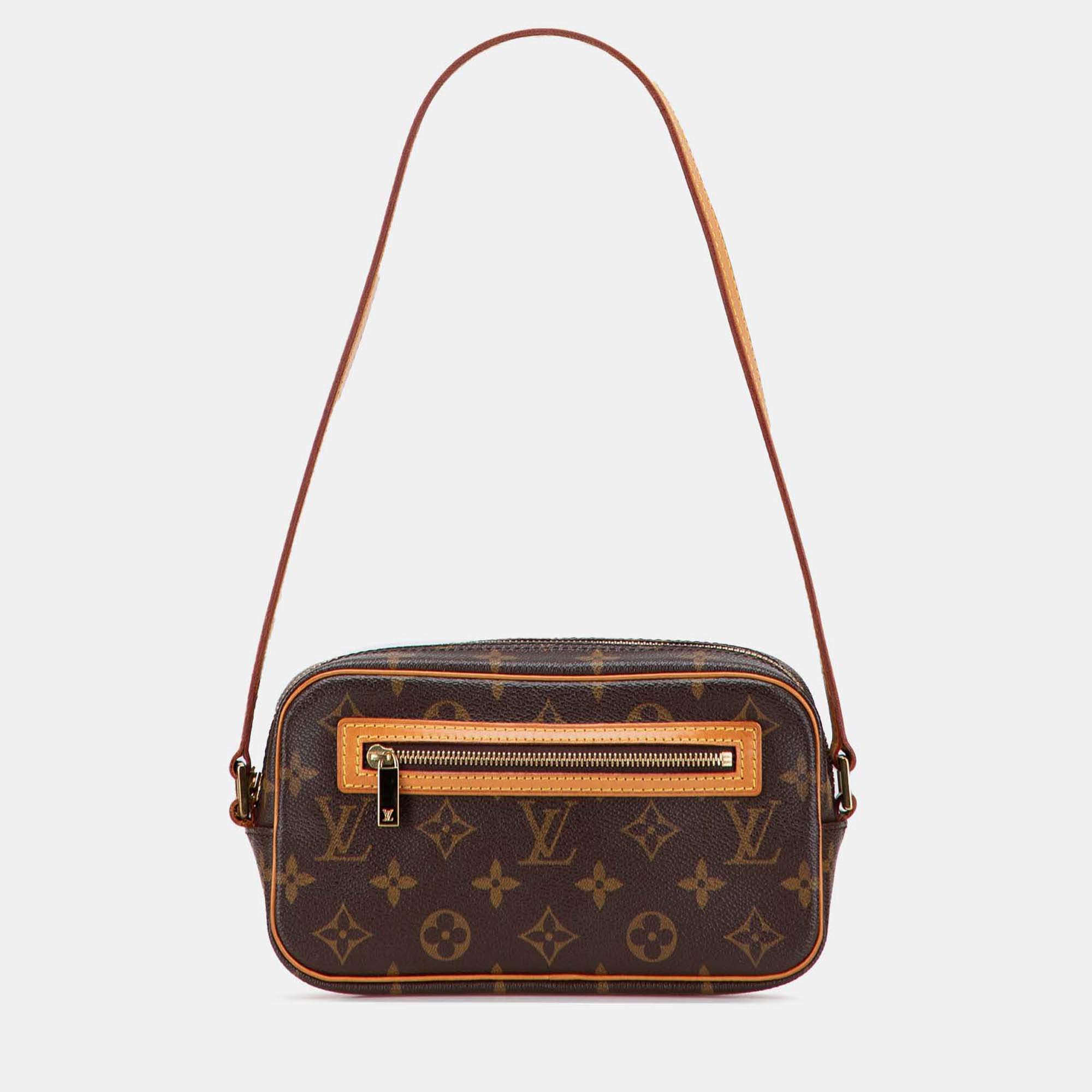 Pre Owned Louis Vuitton Brown Monogram Pochette Cite