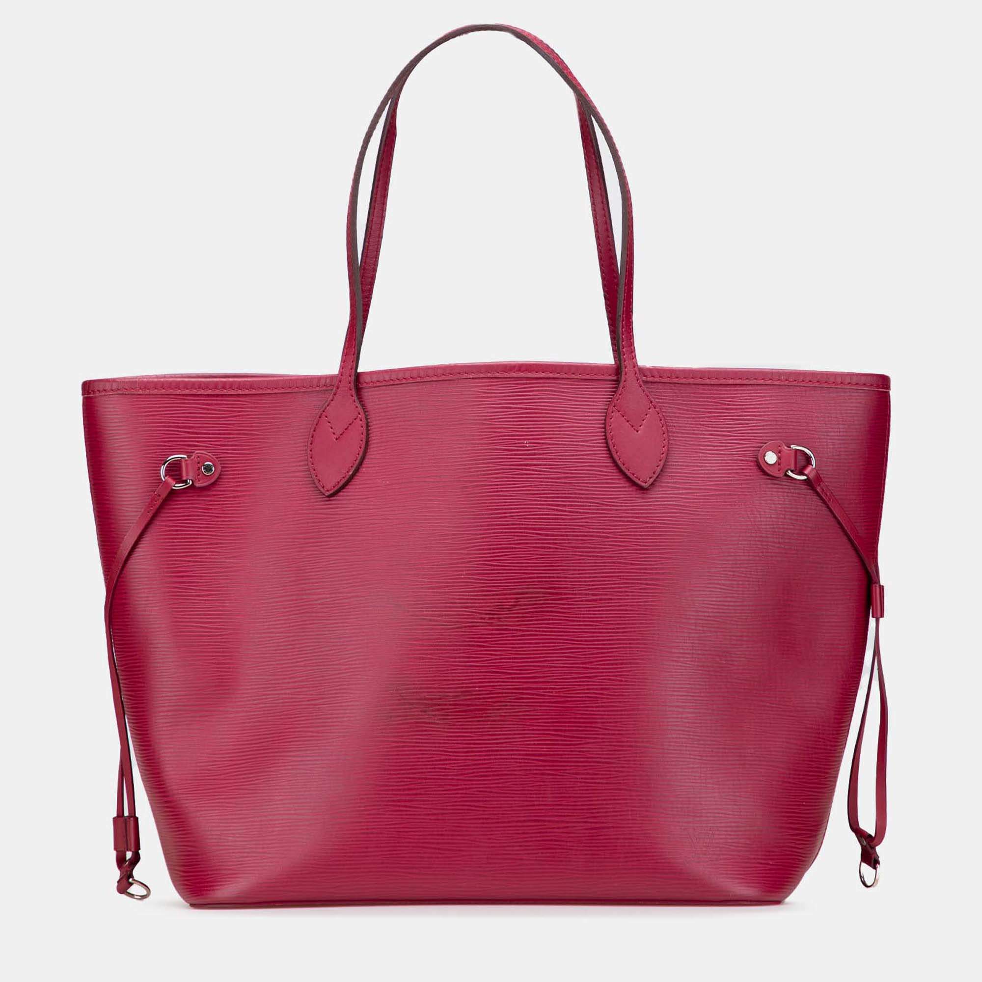 Pre Owned Louis Vuitton Pink Epi Neverfull MM