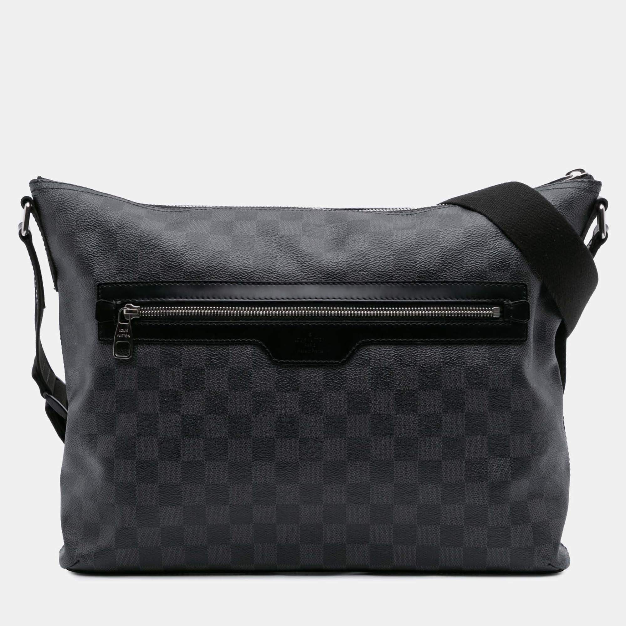 Pre Owned Louis Vuitton Black Damier Graphite Mick MM Bag