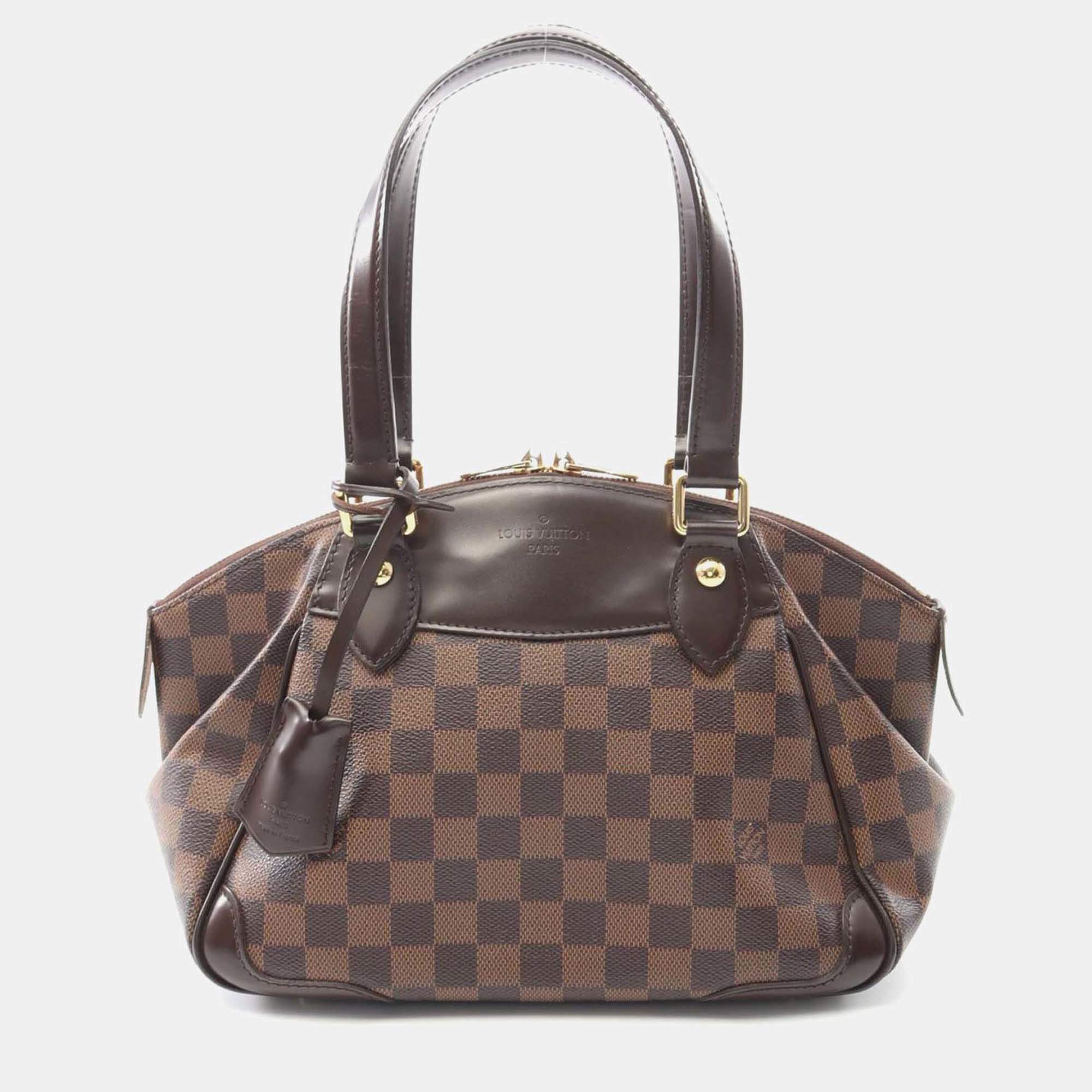 Pre Owned Louis Vuitton Verona Pm Shoulder Bag N41117 Damier Canvas Leather Ebene Used Lv
