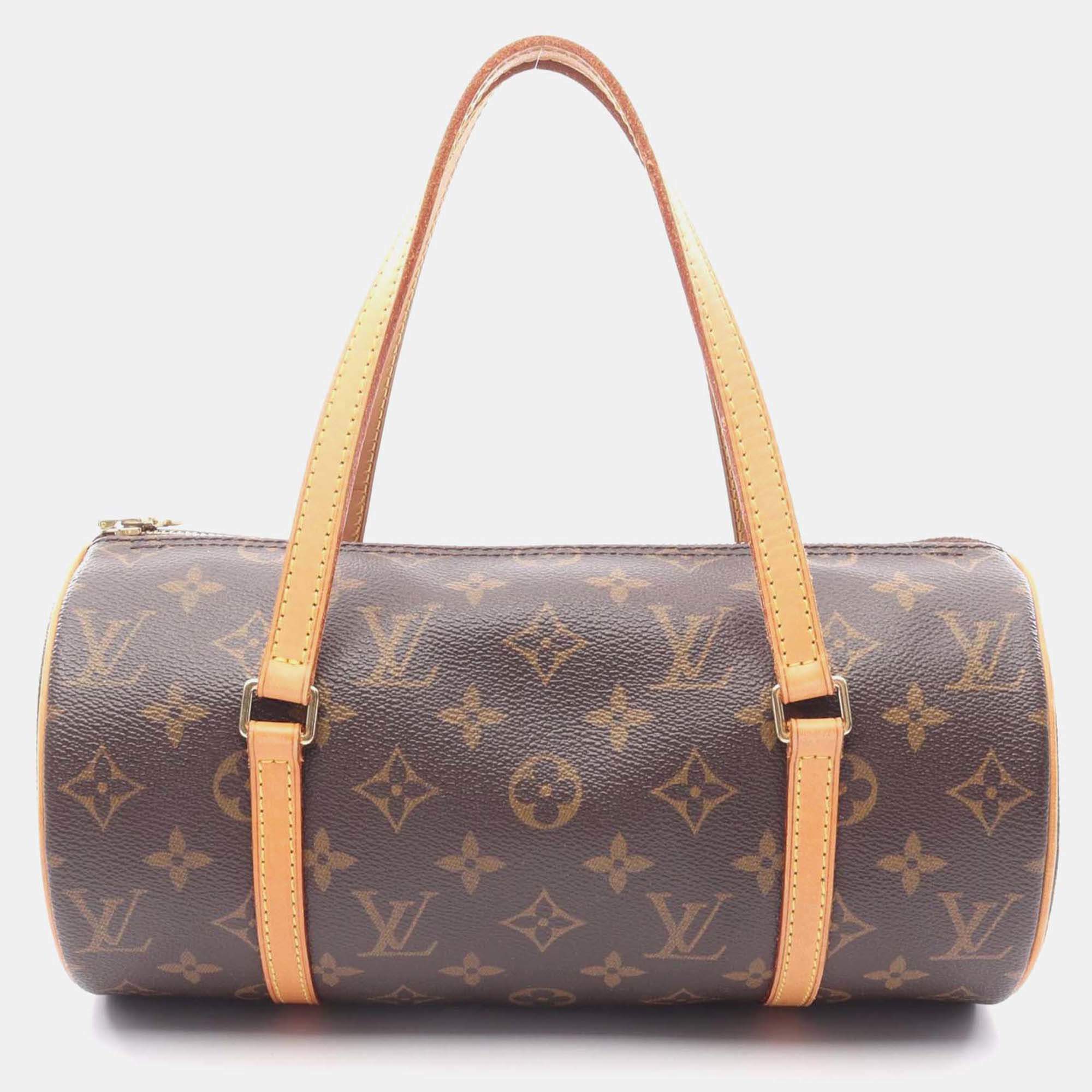 Pre Owned Louis Vuitton Papillon 26 Shoulder Handbag M51386 Monogram Canvas Leather Used