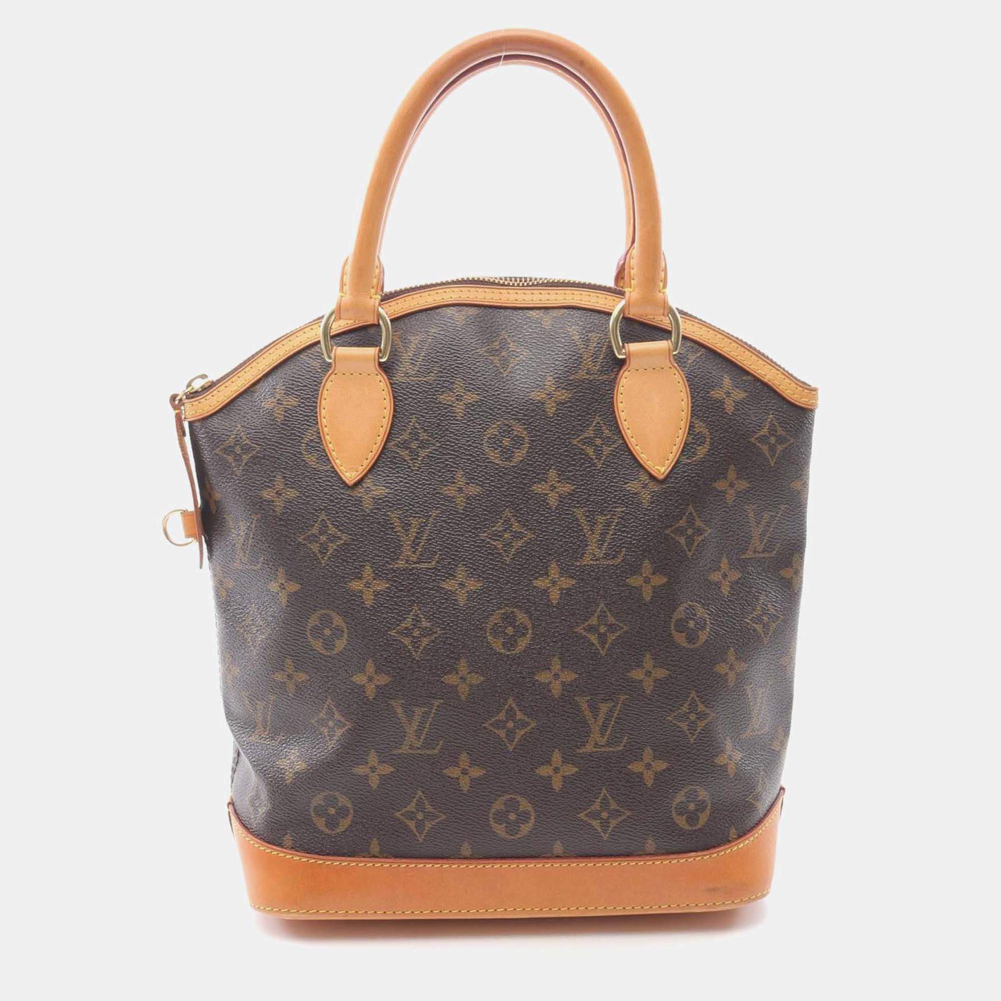 Pre Owned Louis Vuitton Lockit Handbag M40102 Monogram Canvas Leather Brown Used Women Lv