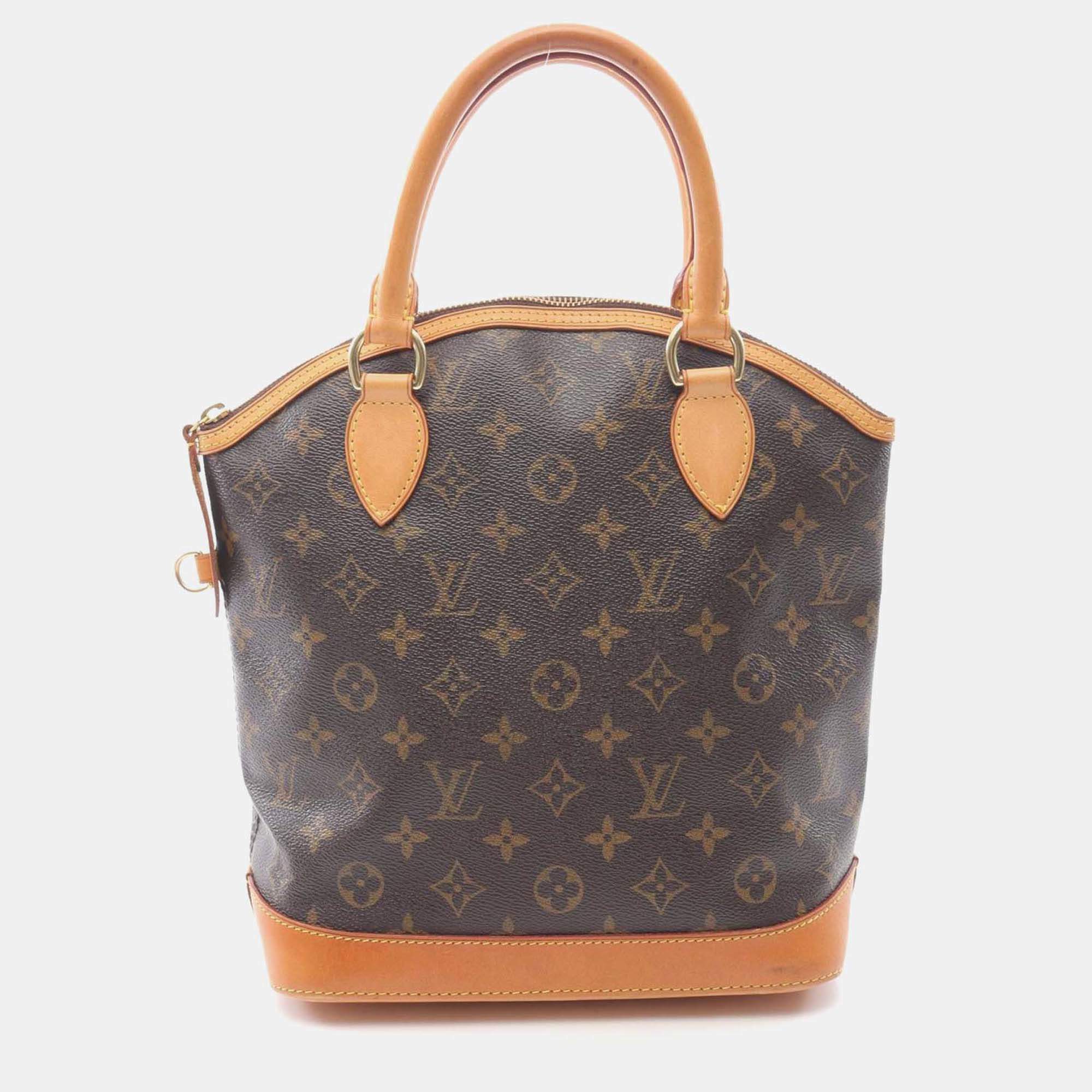 Pre Owned Louis Vuitton Lockit Handbag M40102 Monogram Canvas Leather Brown Used Women Lv