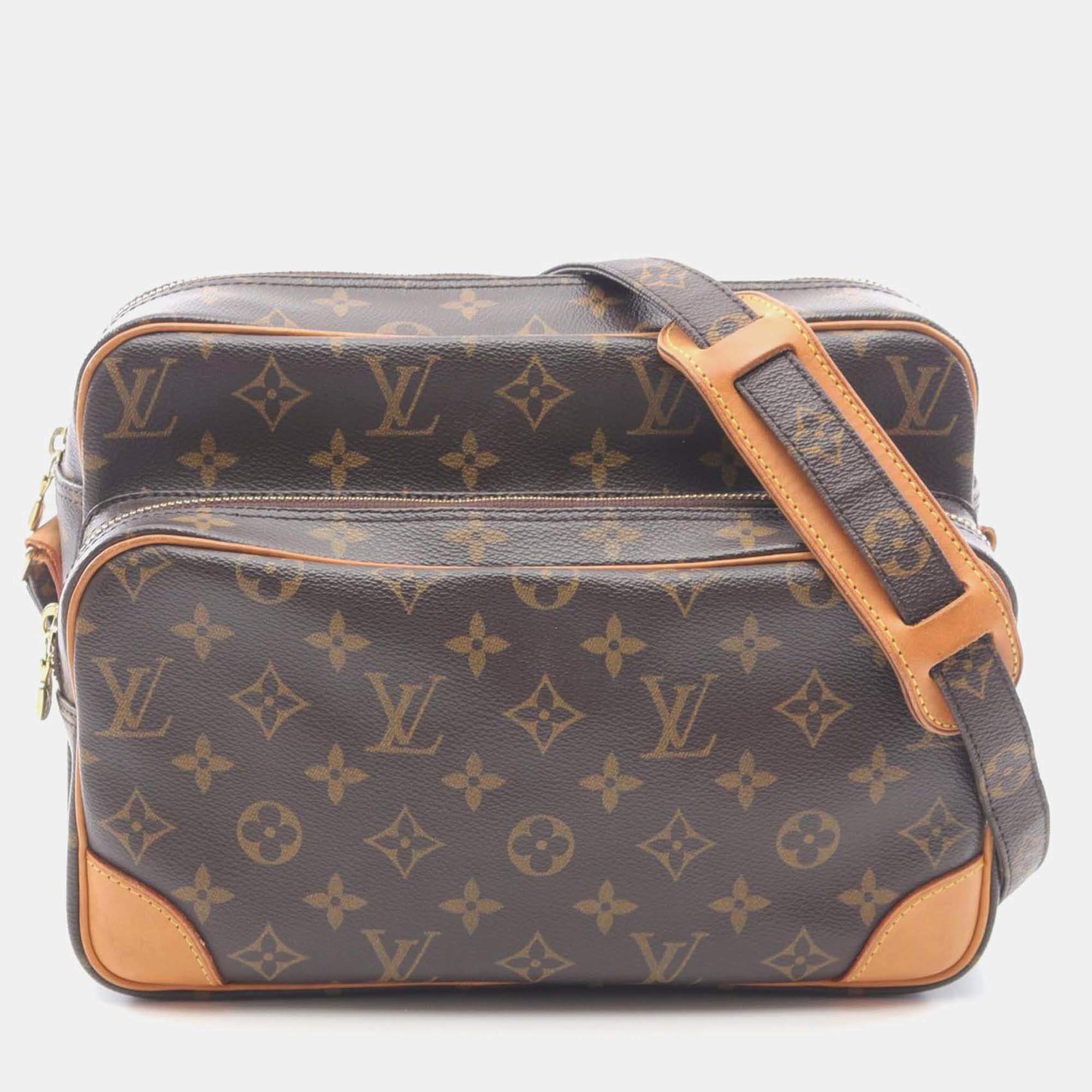 Pre Owned Louis Vuitton Nile Crossbody Shoulder Bag M45244 Monogram Canvas Brown Used Lv