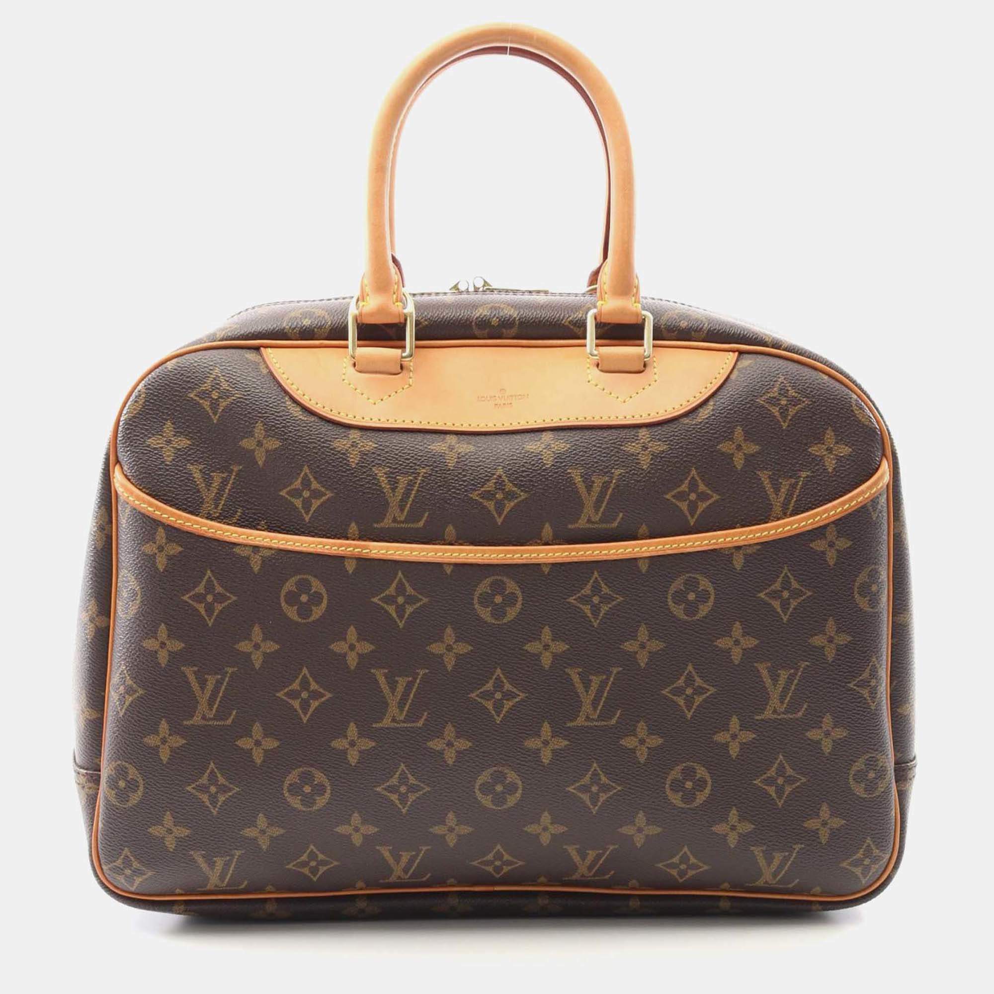 Pre Owned Louis Vuitton Deauville Bowling Vanity Handbag M47270 Monogram Canvas Used Women
