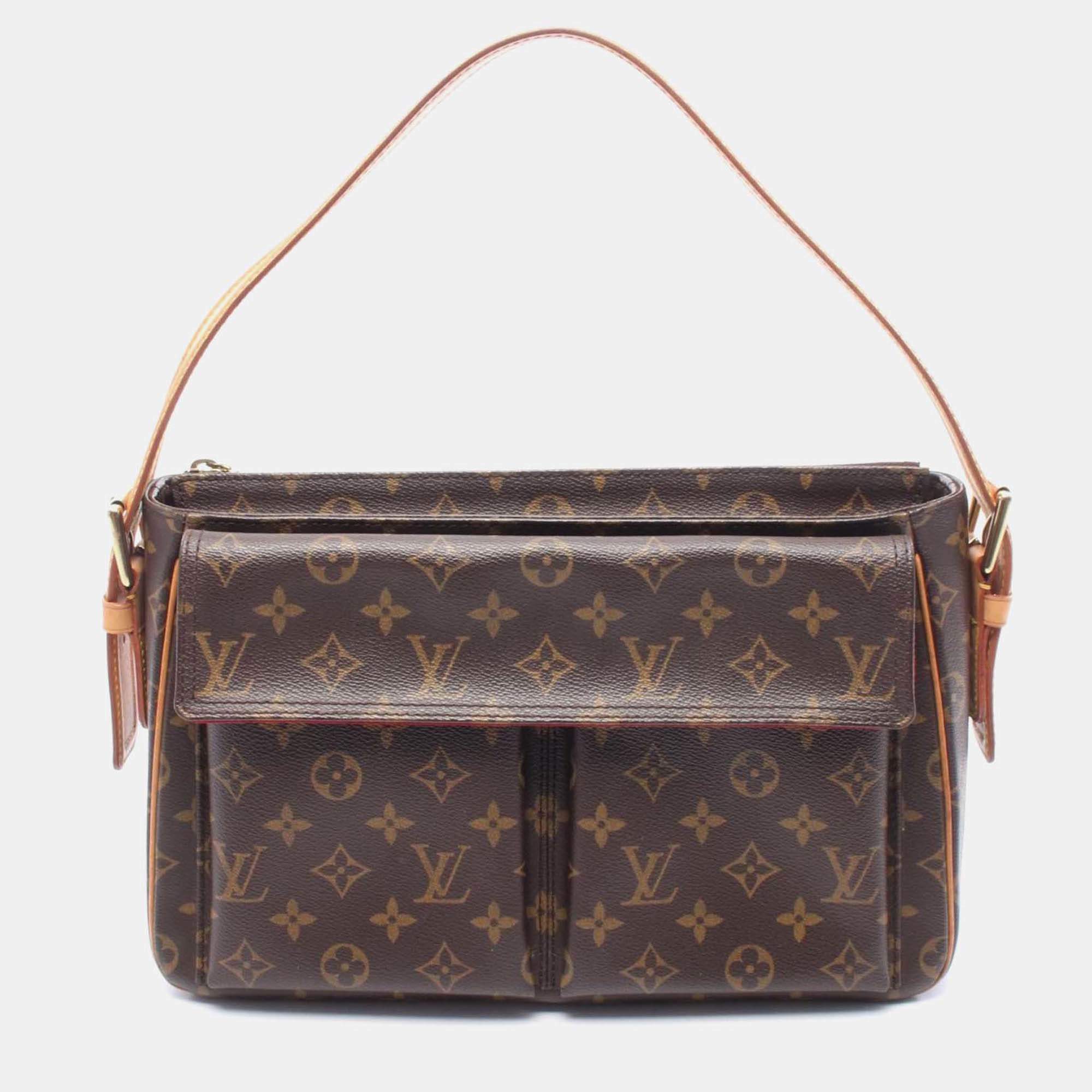 Pre Owned Louis Vuitton Vivacite Gm Shoulder Hand Bag M51163 Monogram Canvas Used Women