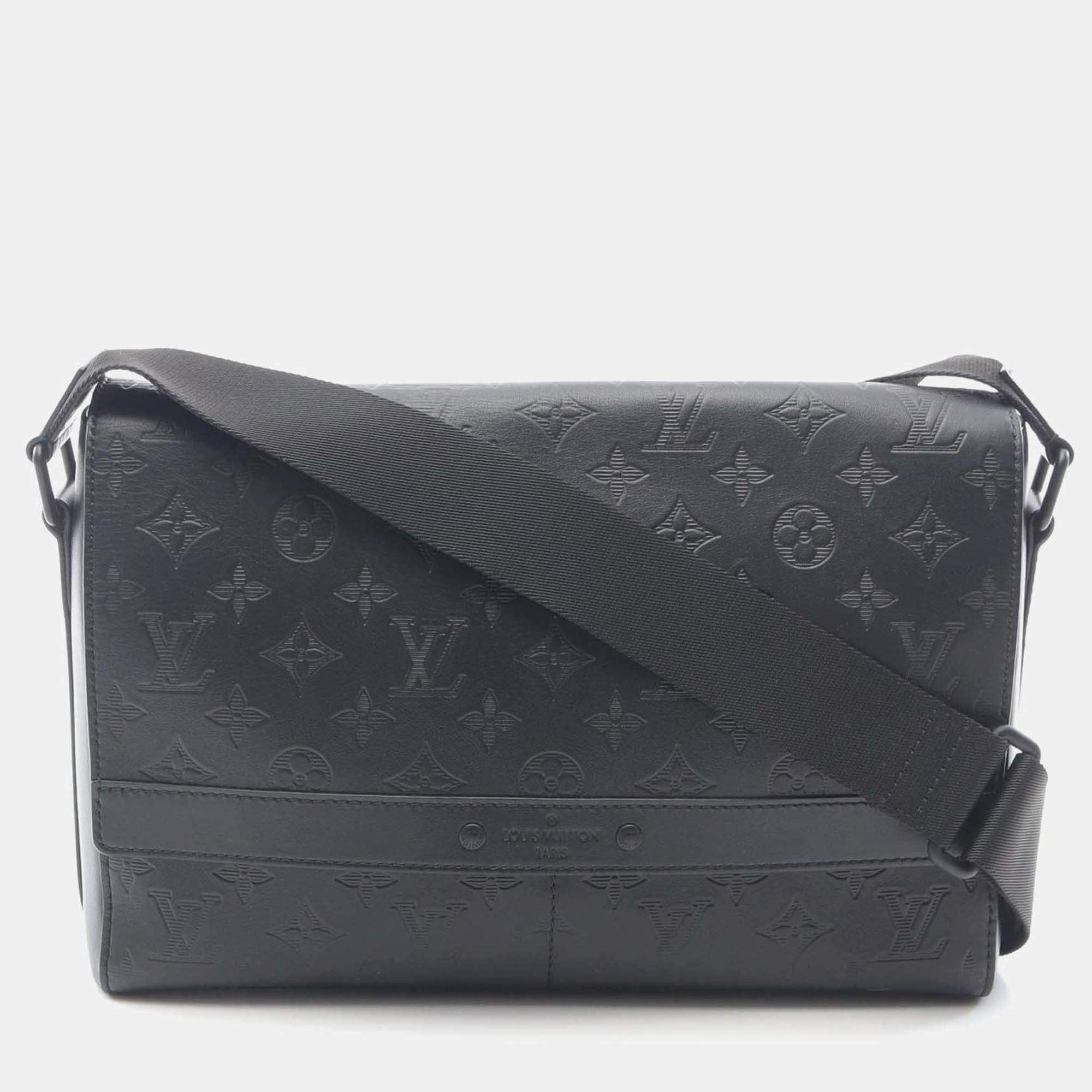 Pre Owned Louis Vuitton Splinter Messenger Shoulder Bag M44729 Monogram Shadow Black Used