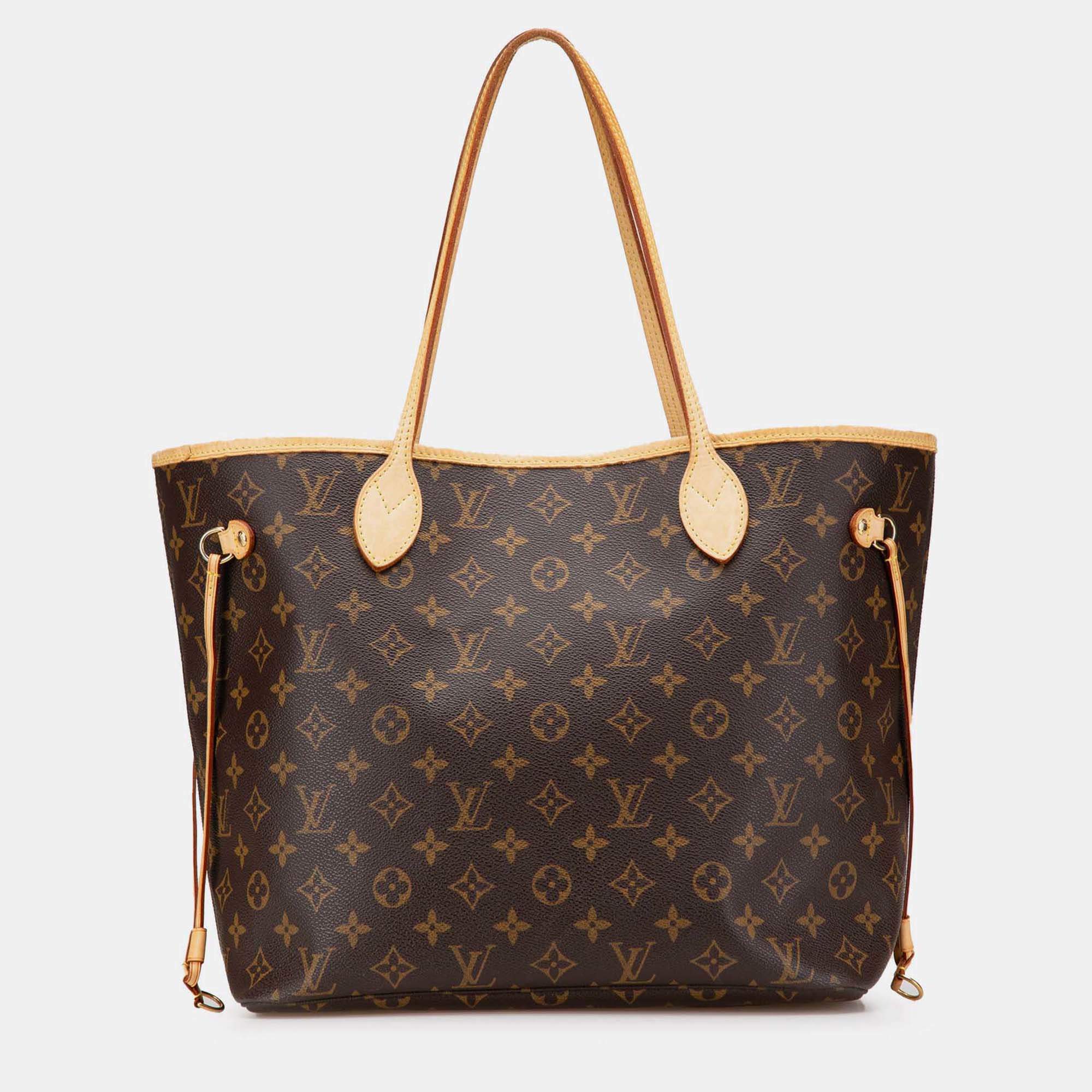 Pre Owned Louis Vuitton Brown Monogram Neverfull MM