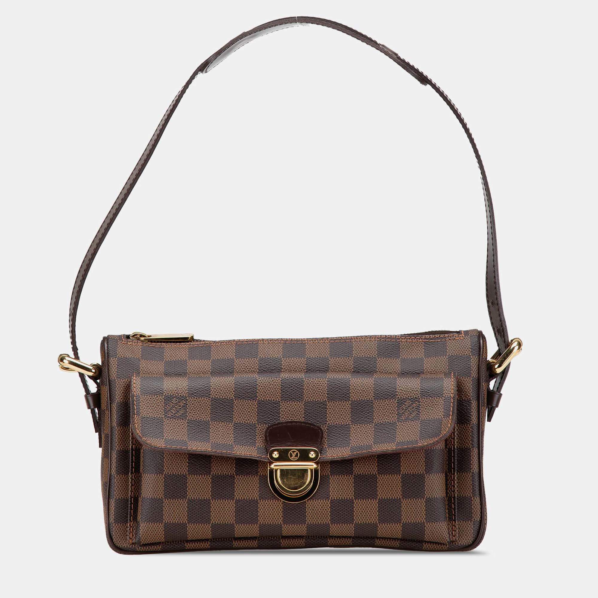 Pre Owned Louis Vuitton Brown Damier Ebene Ravello GM