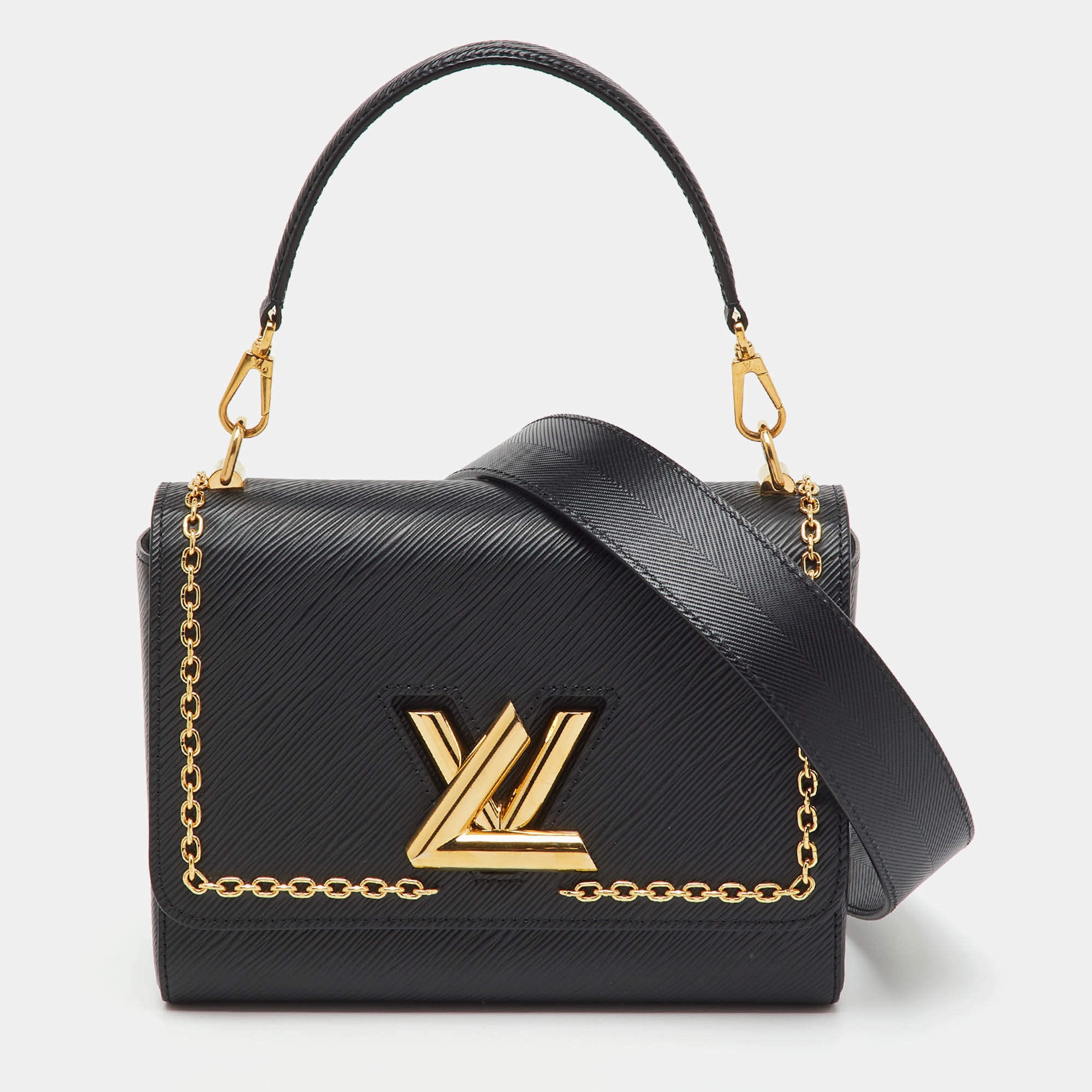 Pre Owned Louis Vuitton Black Epi Leather Limited Edition Twist MM Bag