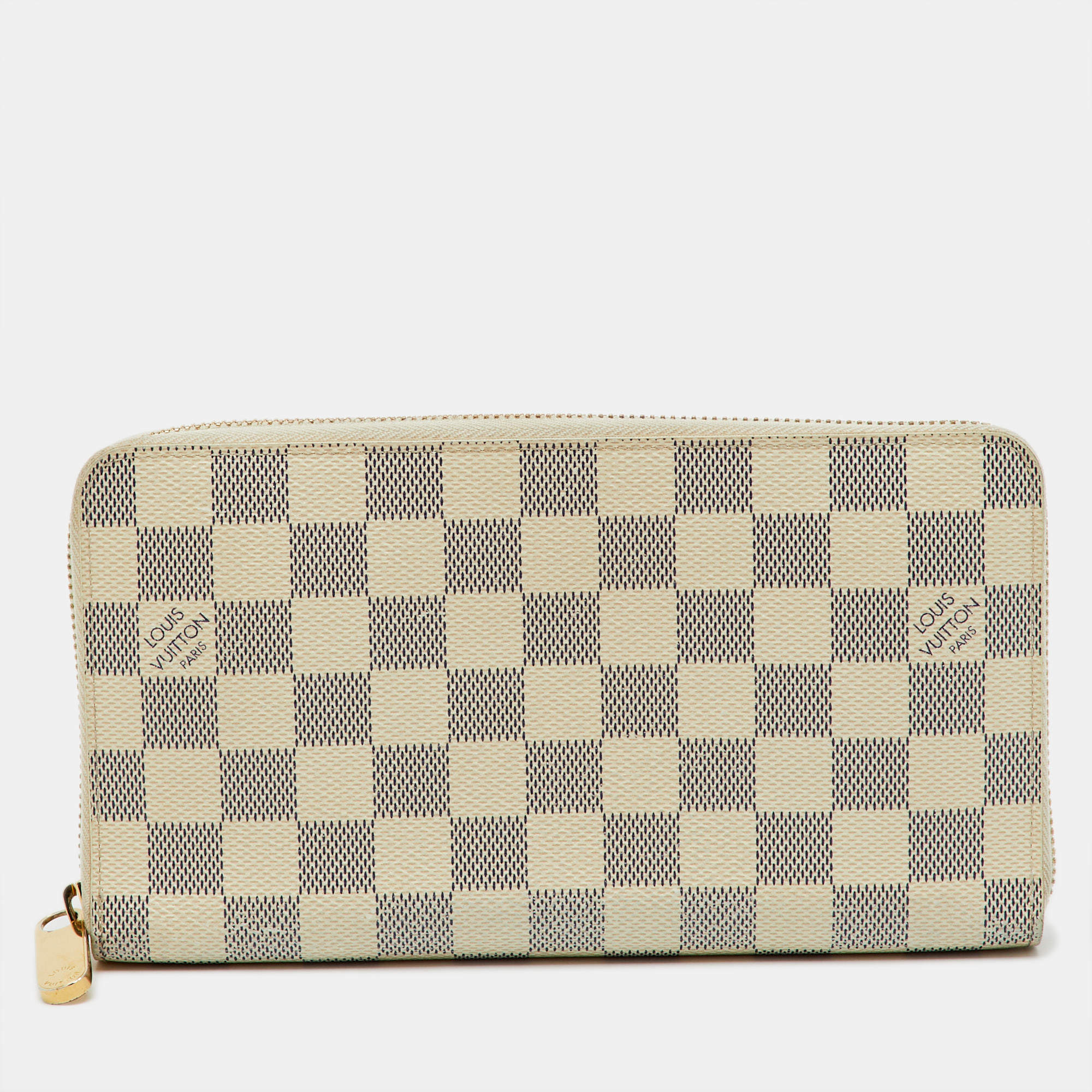 Pre Owned Louis Vuitton Damier Azur Canvas Zippy Organizer Wallet
