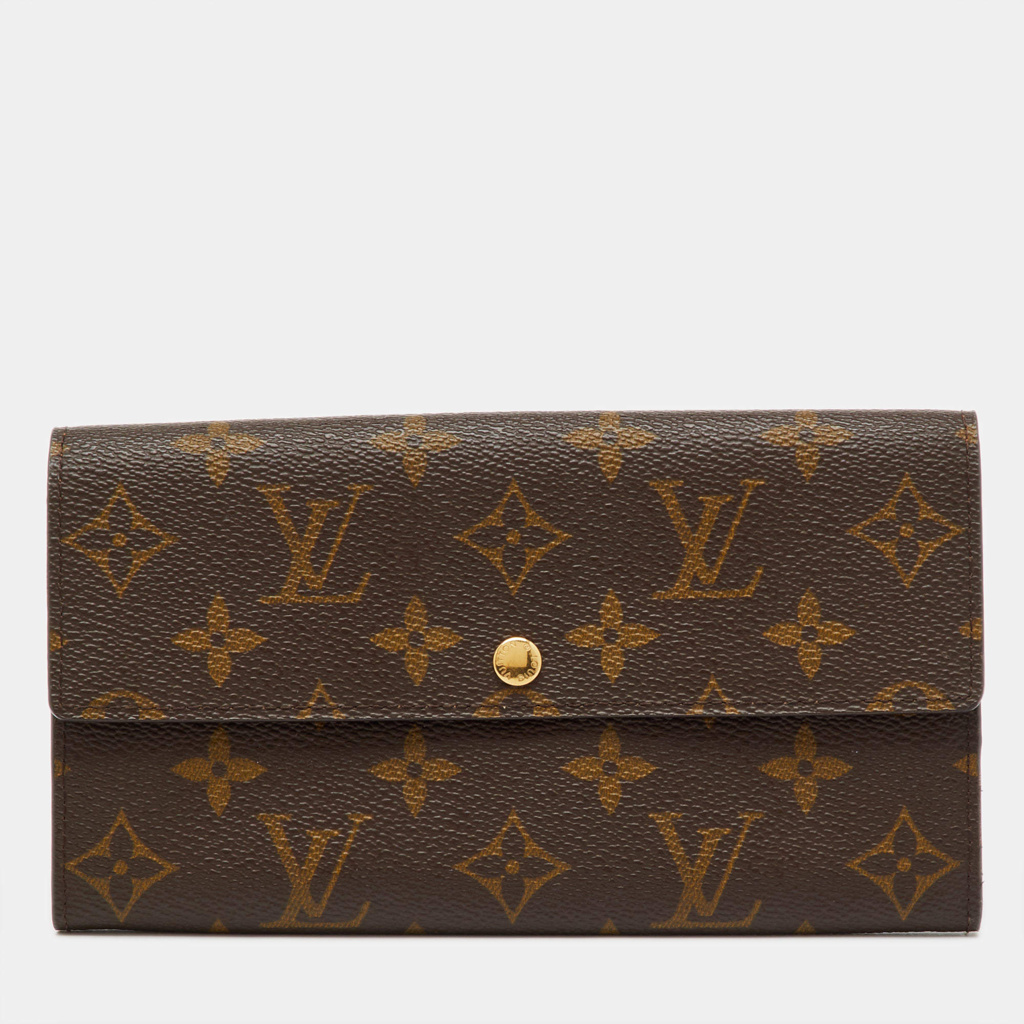 Pre Owned Louis Vuitton Monogram Canvas Sarah Long Wallet