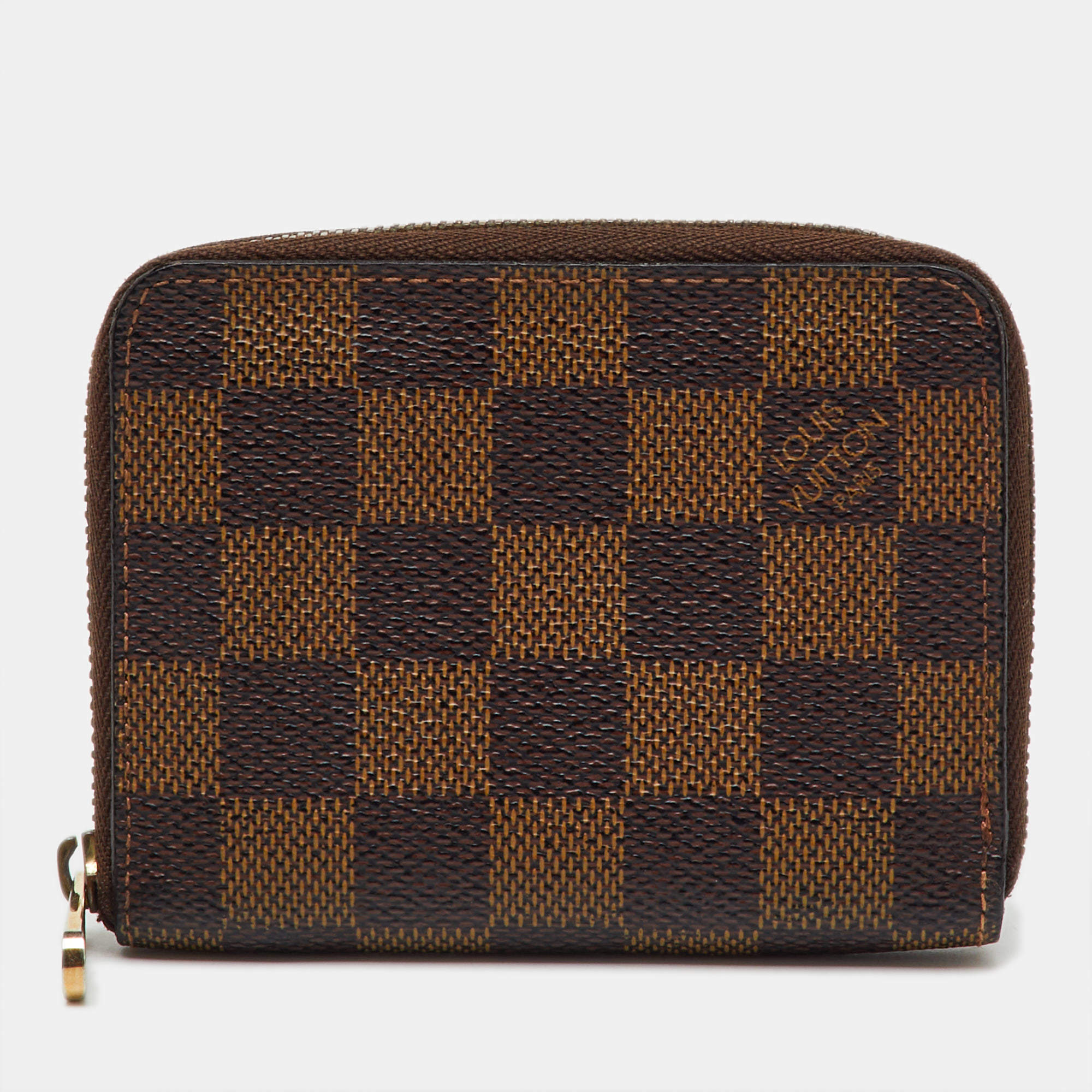 Pre Owned Louis Vuitton Damier Ebene Canvas Zippy Coin Purse