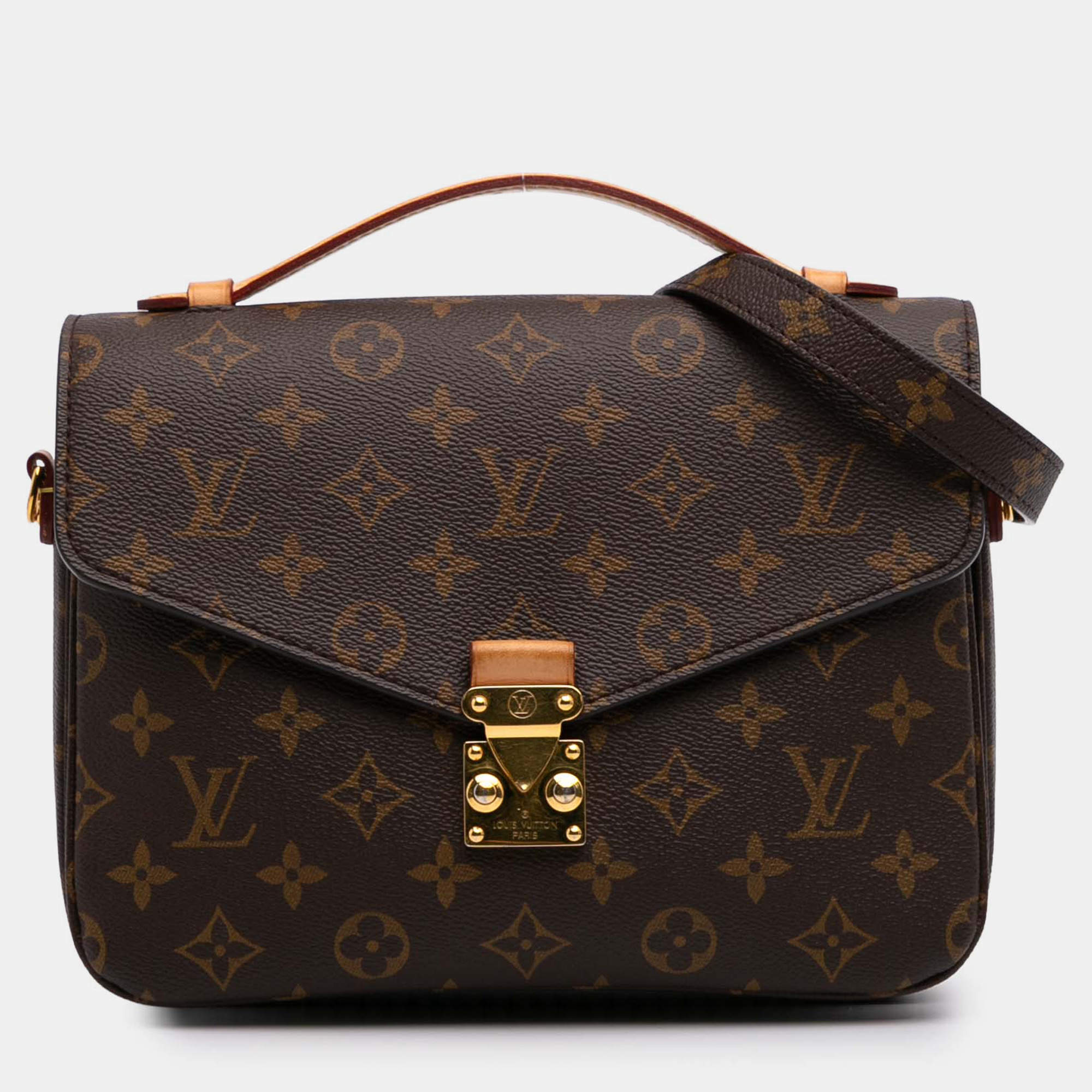 Pre Owned Louis Vuitton Brown Monogram Pochette Metis