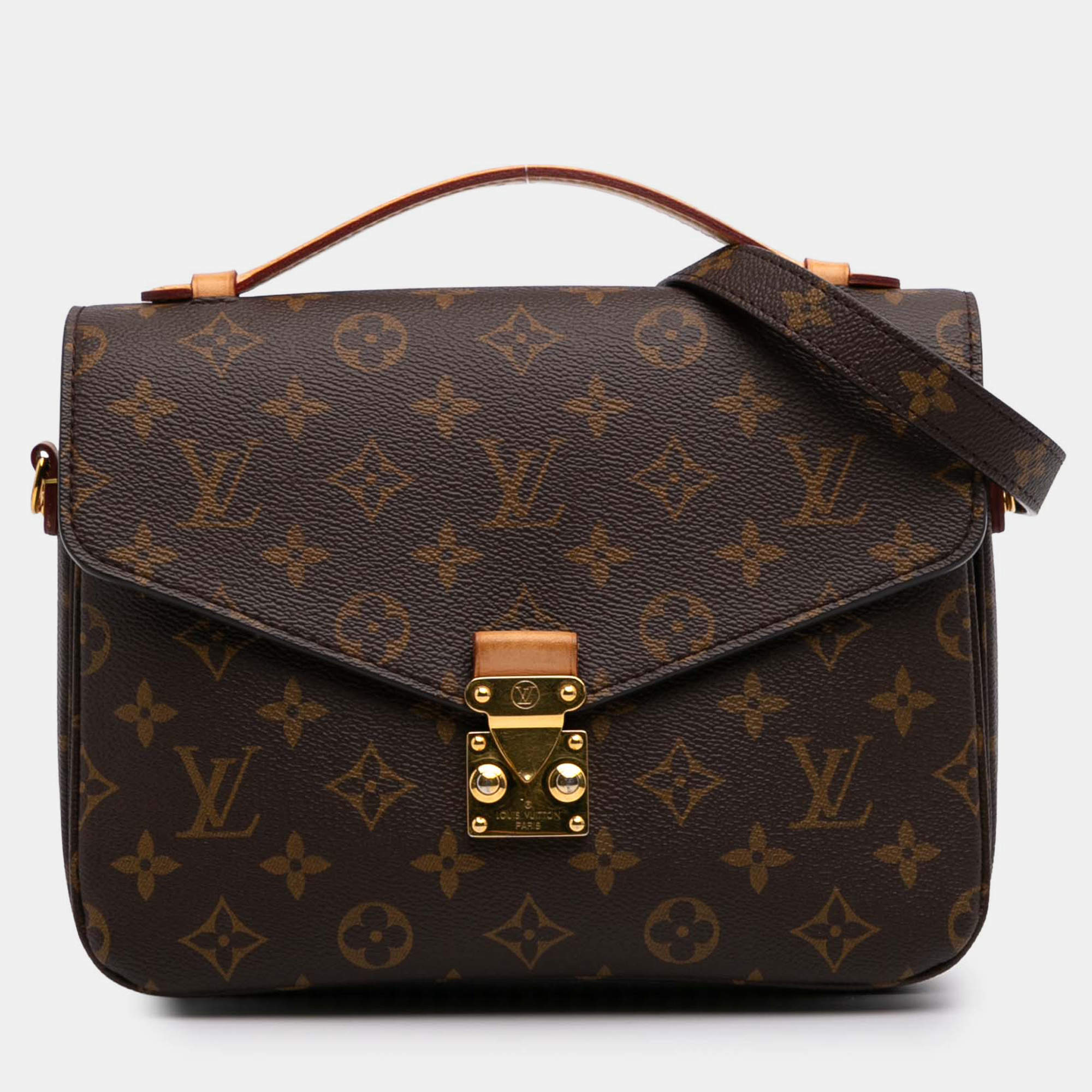 Pre Owned Louis Vuitton Brown Monogram Pochette Metis