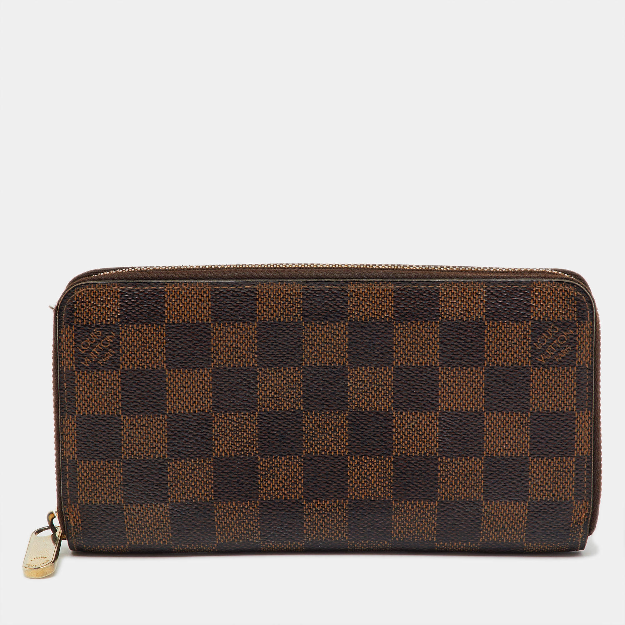 Pre Owned Louis Vuitton Damier Ebene Canvas Zippy Wallet