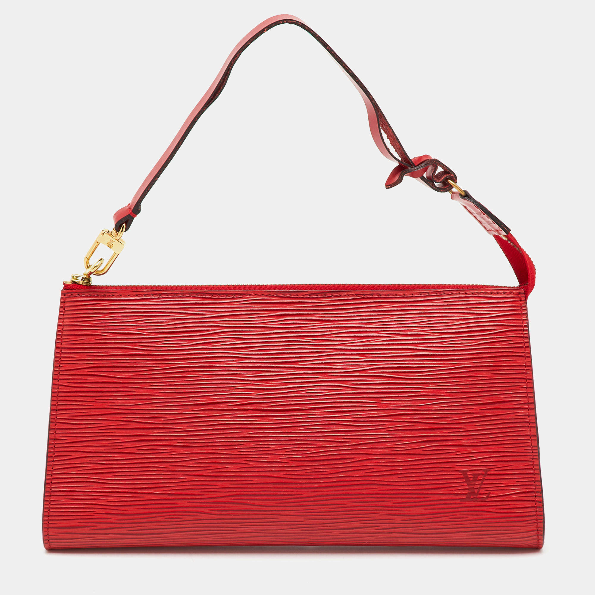 مملوكة مسبقًا حقيبة لويس فيتون كاستليان أحمر إيبي جلد أكسيسوارز صغيرة