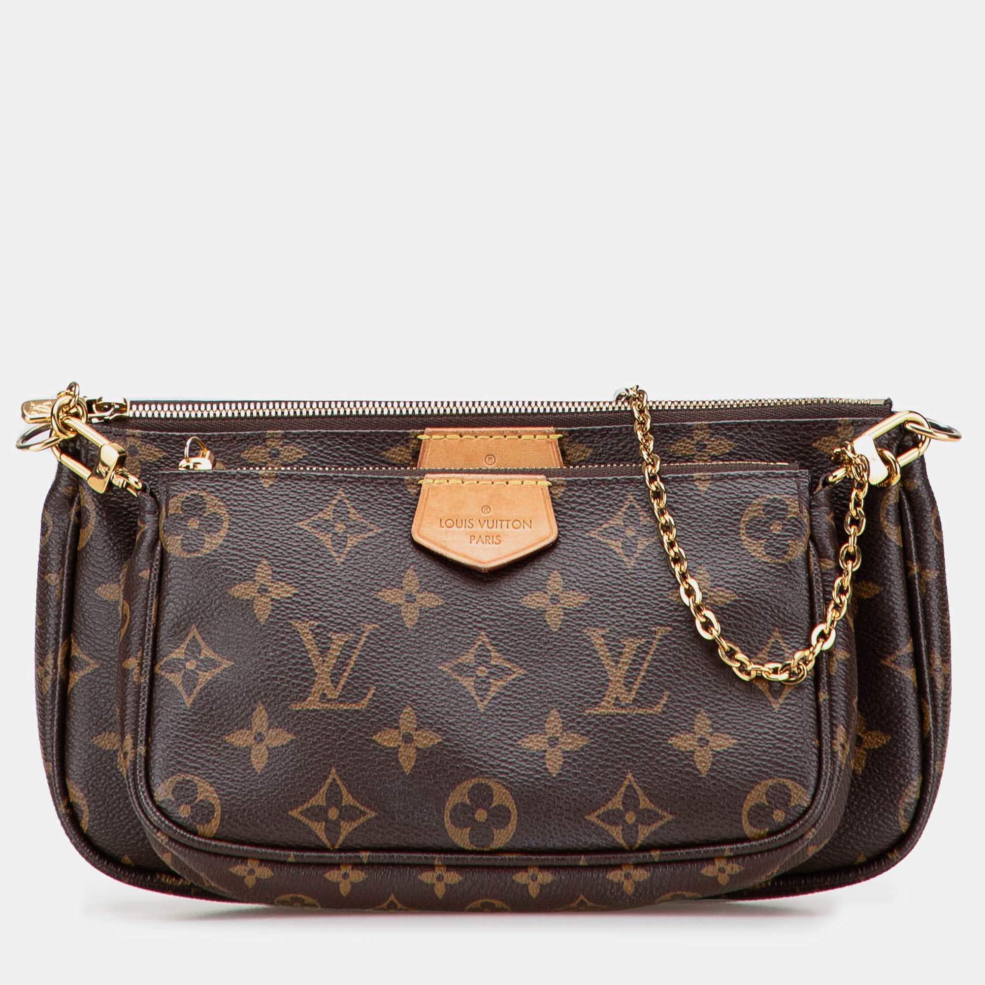 Pre Owned Louis Vuitton Brown Monogram Multi Pochette Accessoires