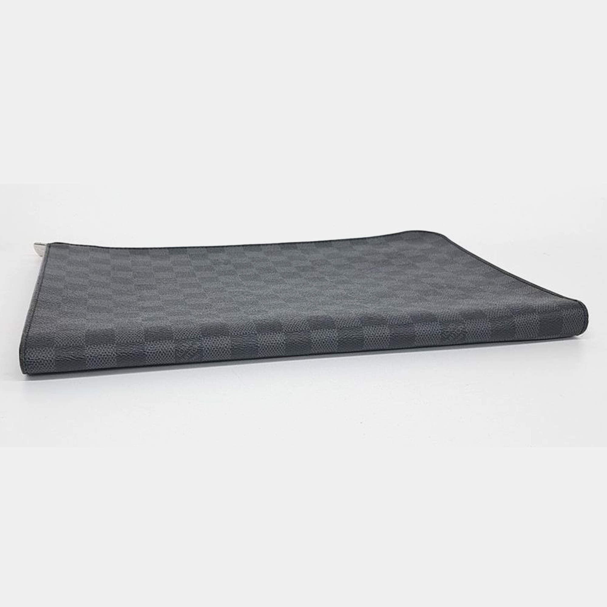 Pre Owned Louis Vuitton Black Coated Canvas Graphite Pochette Jour GM