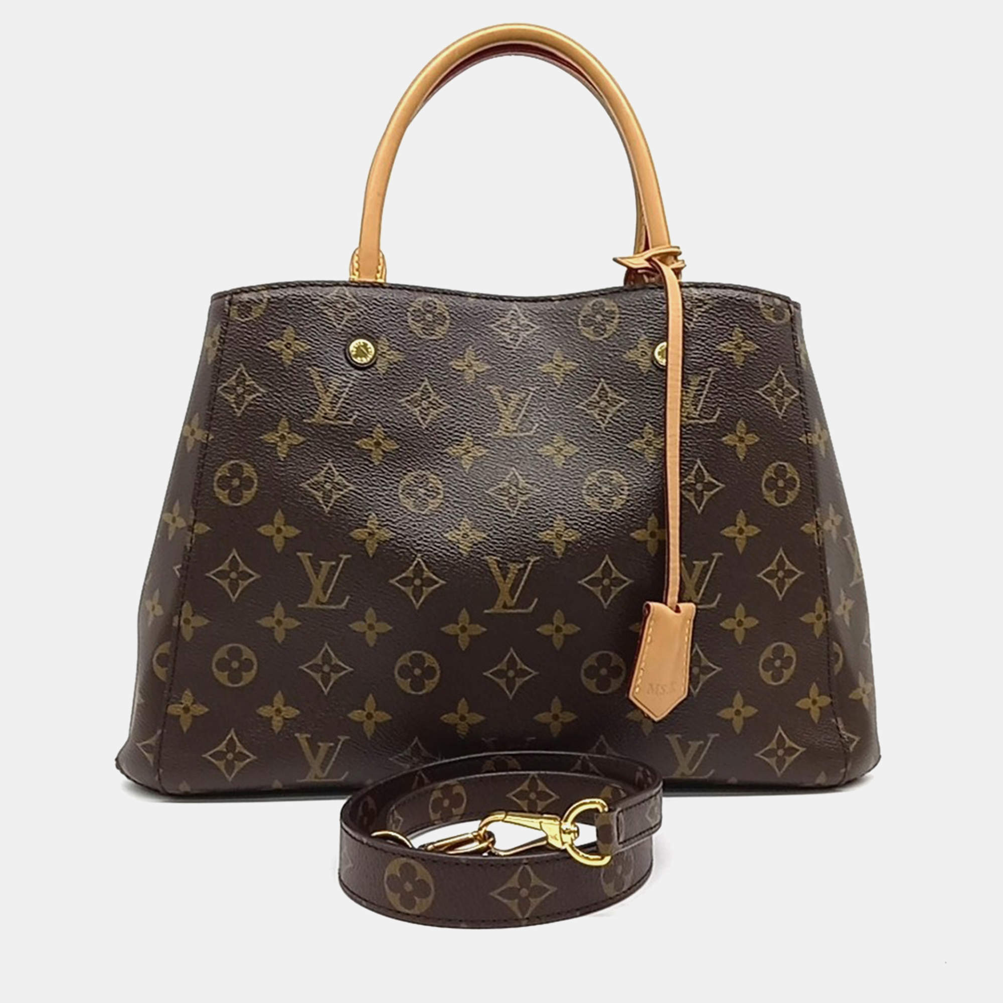 Pre Owned Louis Vuitton Brown Coated Canvas and Leather Monogram Montaigne MM