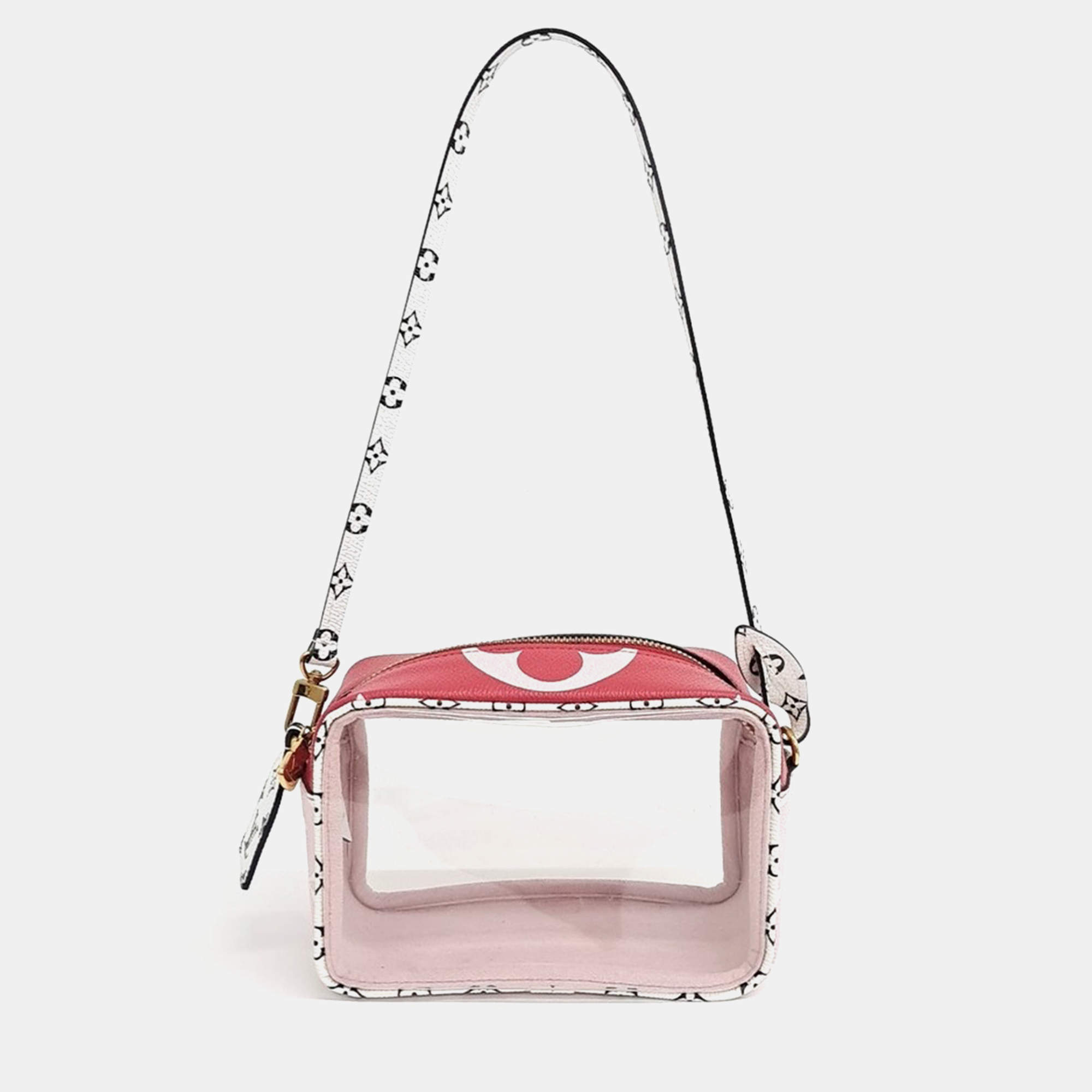 Pre Owned Louis Vuitton Multicolor Pink Leather Beach Pouch