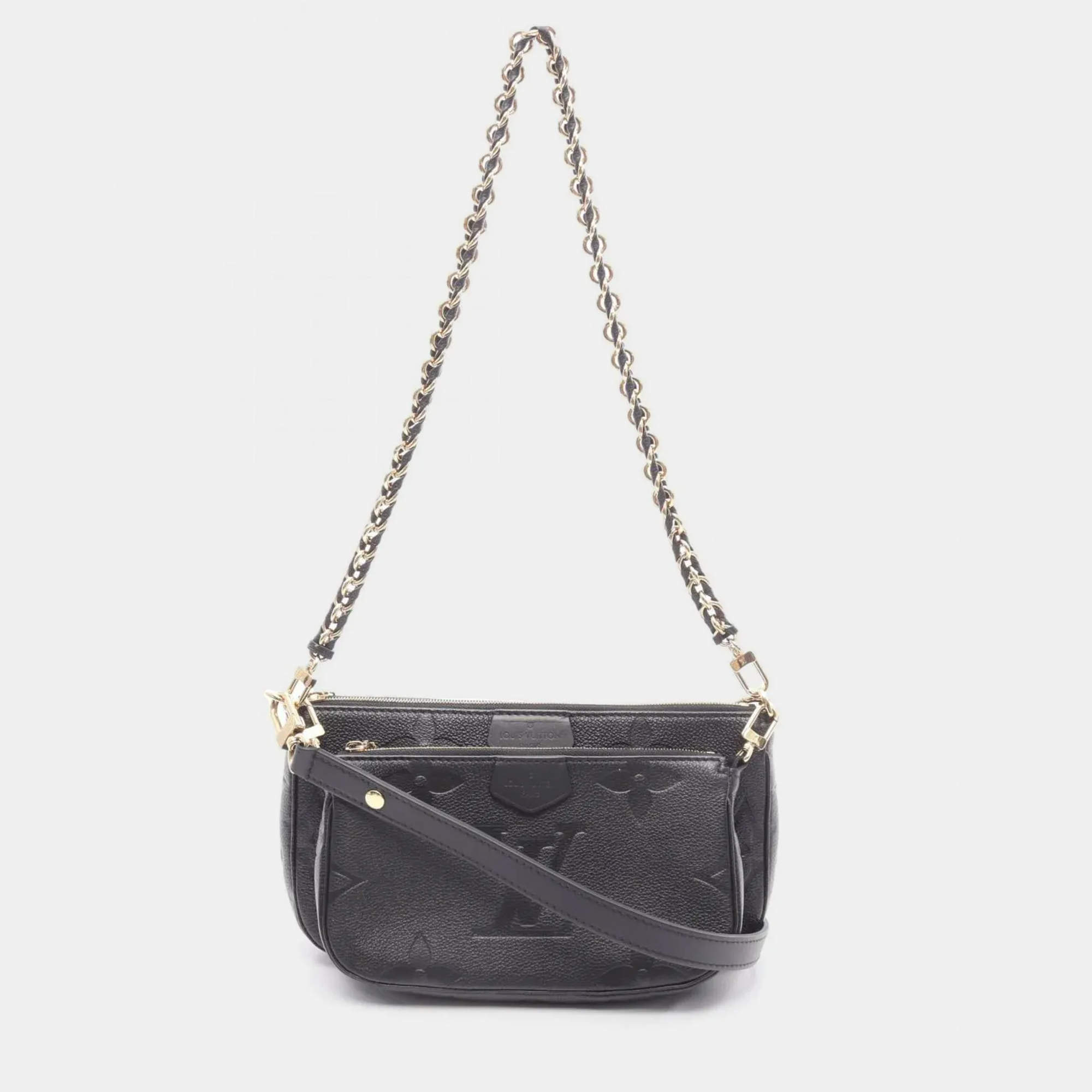 Pre Owned Louis Vuitton Multi Pochette Accessoires Black Monogram Empreinte Leather Shoulder Bag