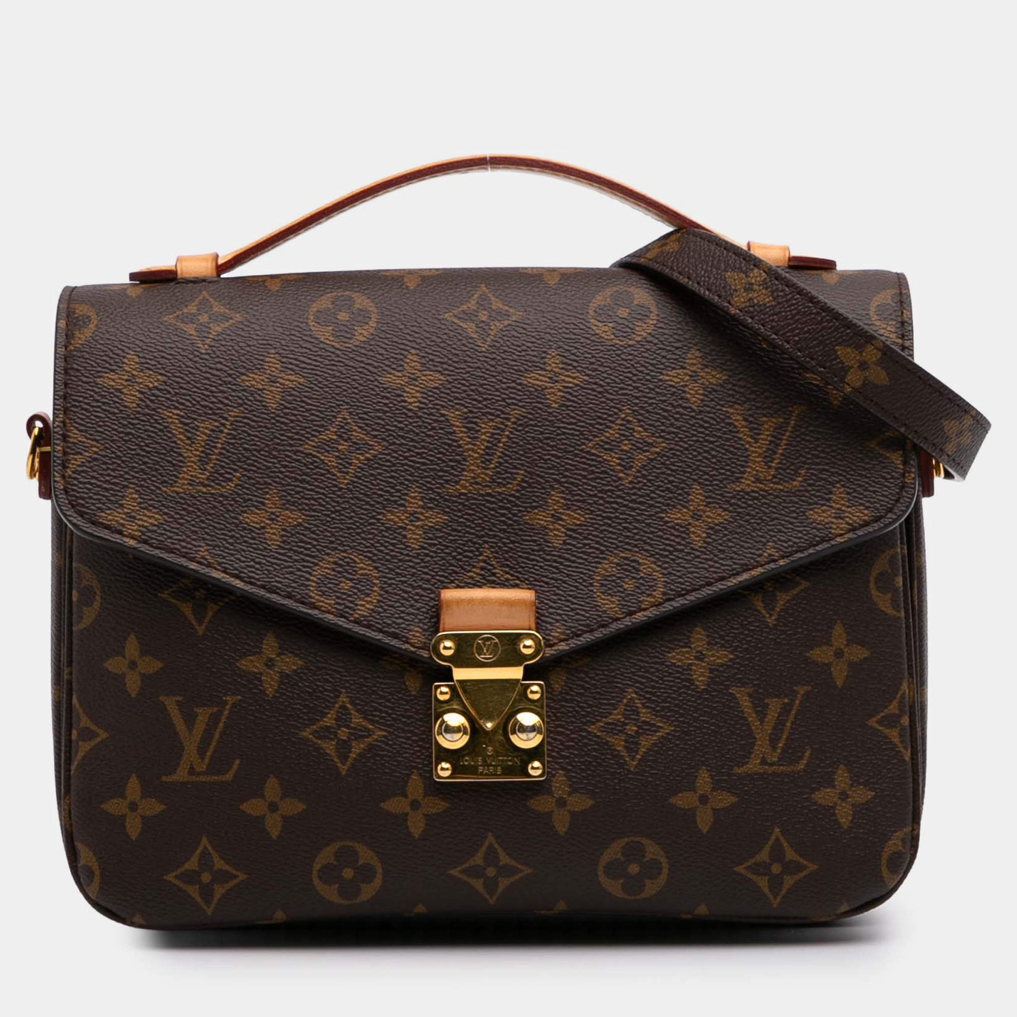 Pre Owned Louis Vuitton Brown Monogram Pochette Metis