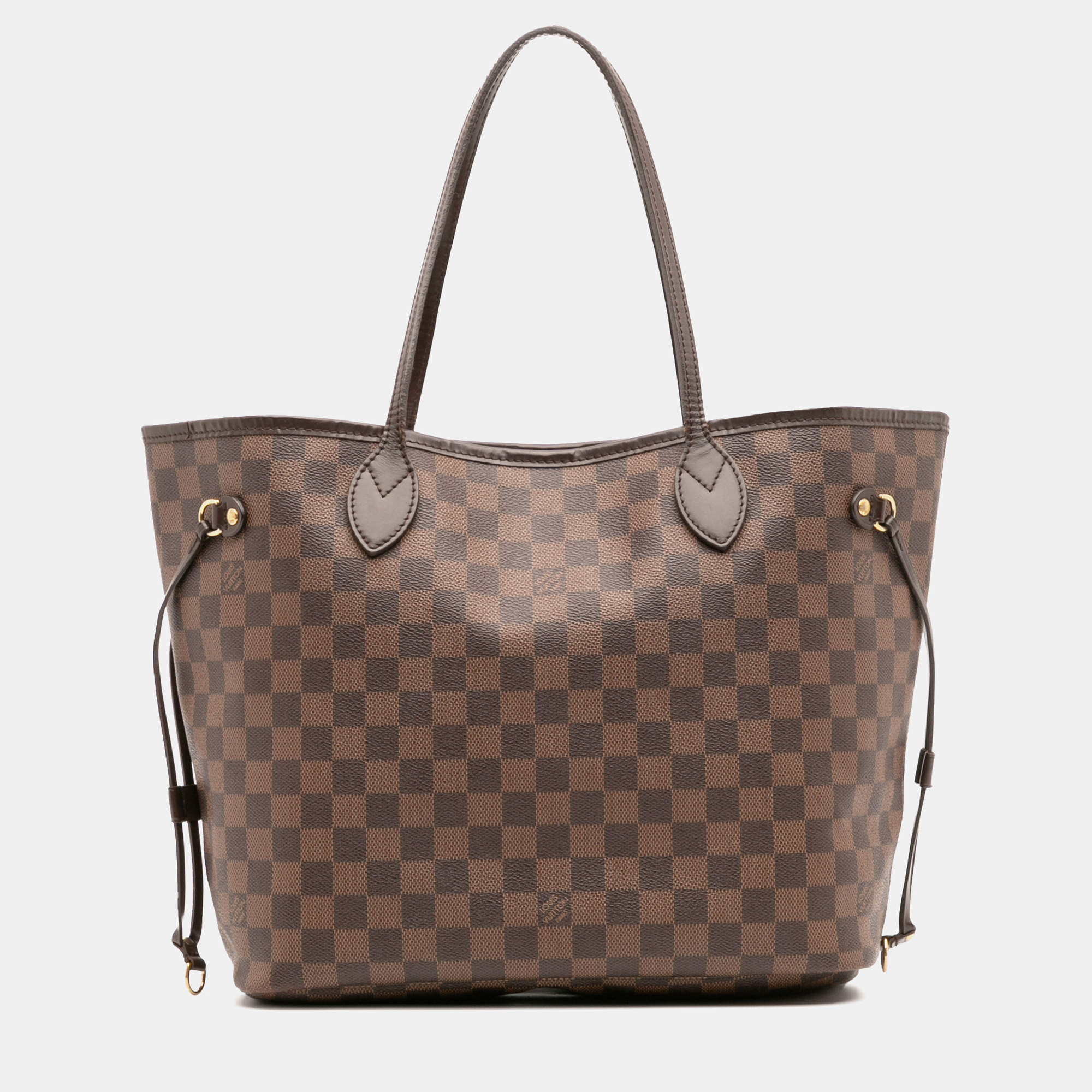 Pre Owned Louis Vuitton Brown Damier Ebene Neverfull MM