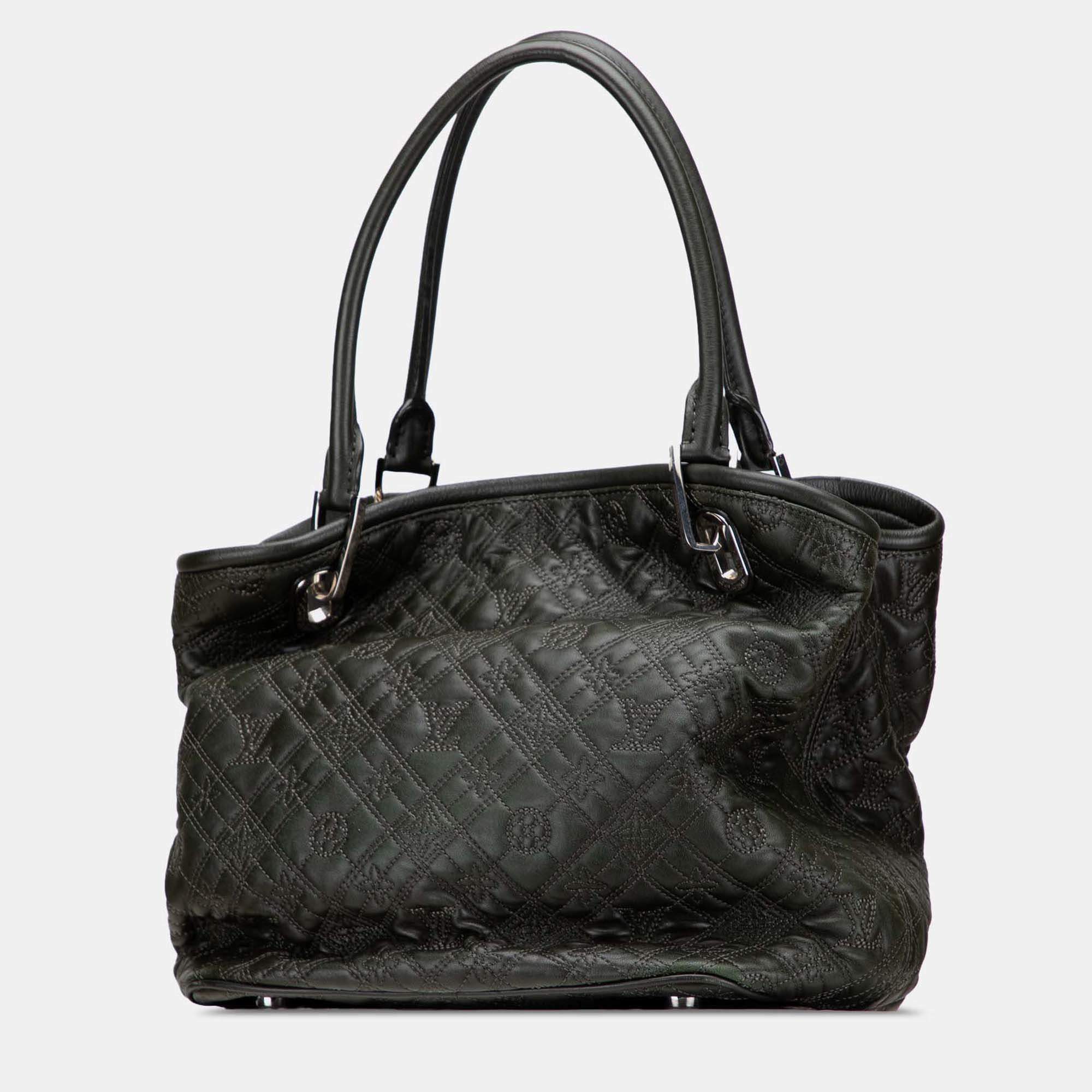 Pre Owned Louis Vuitton Green Monogram Lambskin Antheia Lilia PM