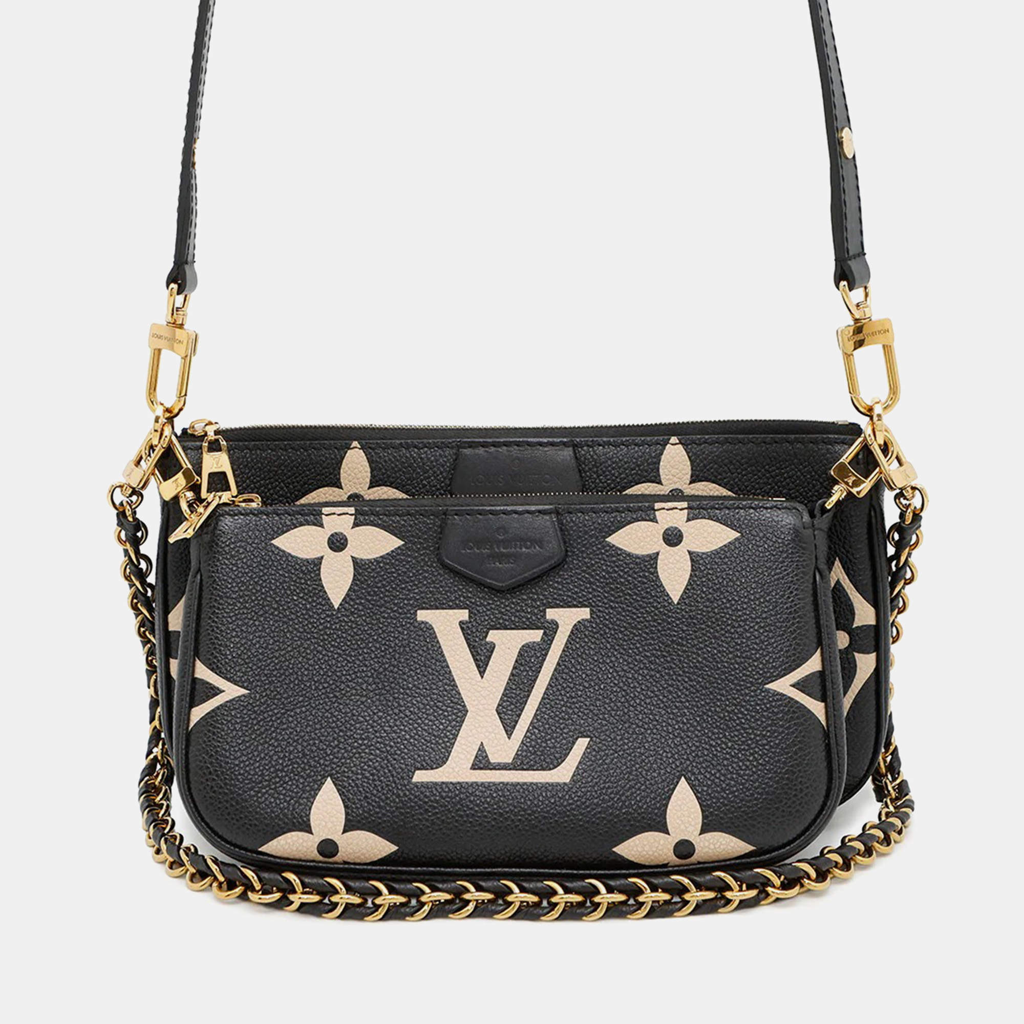 Pre Owned Louis Vuitton Multi Pochette Accessoires Bicolor Monogram Empreinte Leather Shoulder Bag