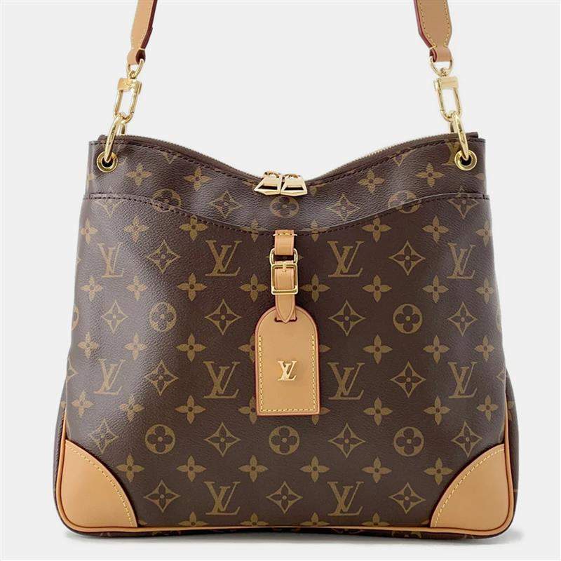 Pre Owned Louis Vuitton Odeon MM Brown Monogram Canvas Shoulder Bag