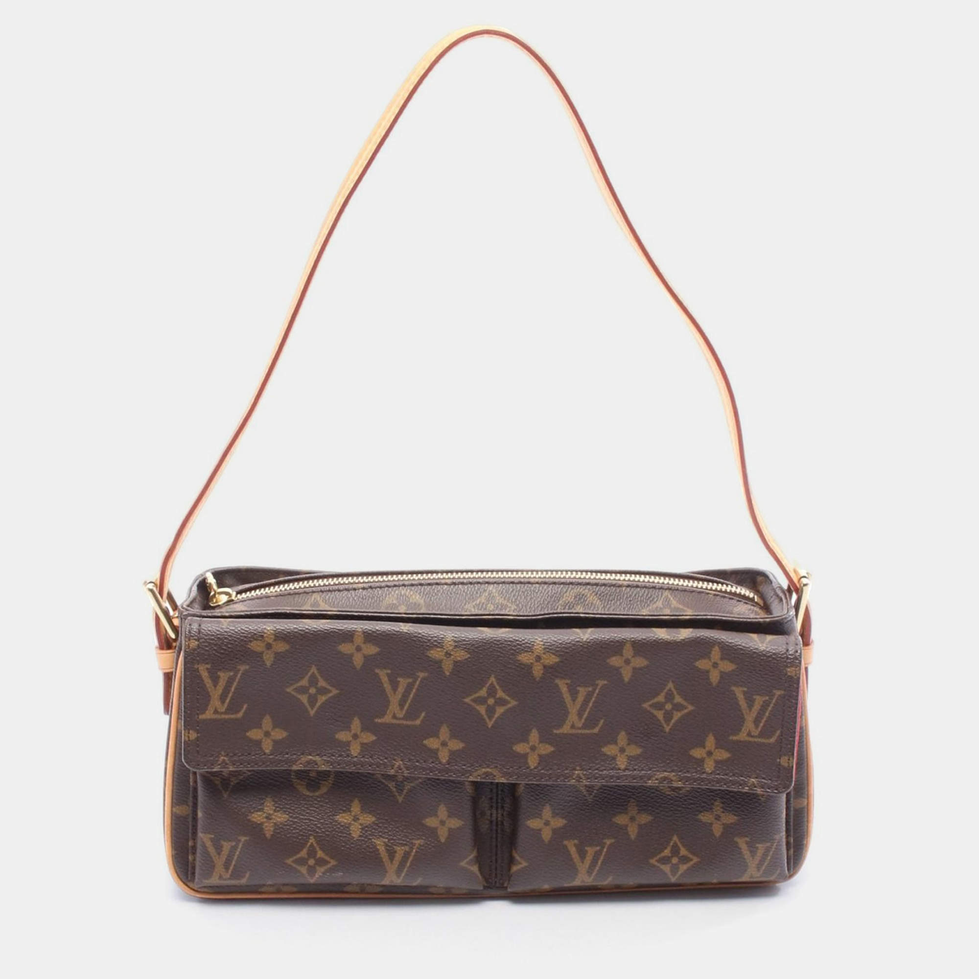 Pre Owned Louis Vuitton Vivacite Mm Shoulder Hand Bag Monogram Canvas