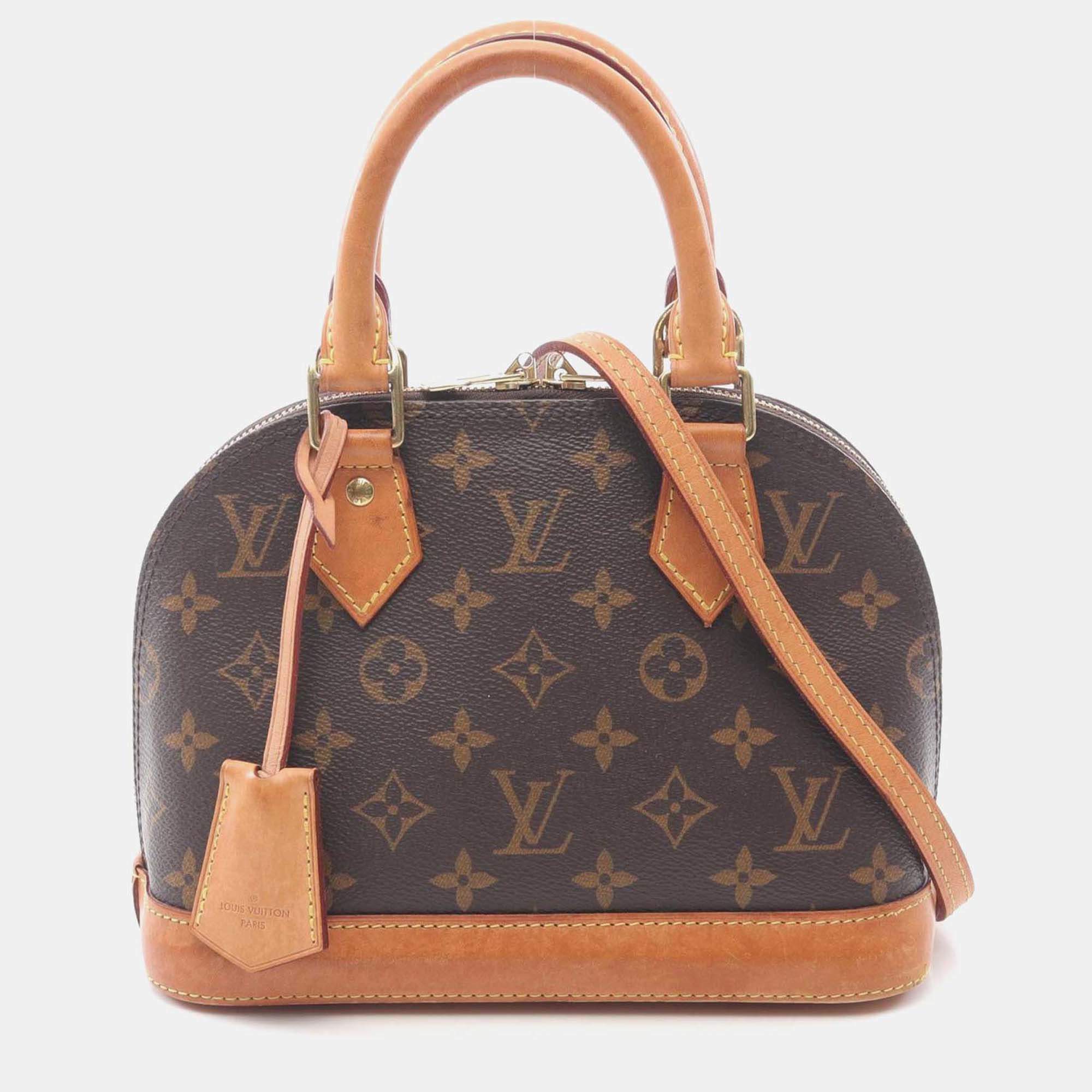 Pre Owned Louis Vuitton Alma Bb 2Way Shoulder Handbag Monogram Canvas
