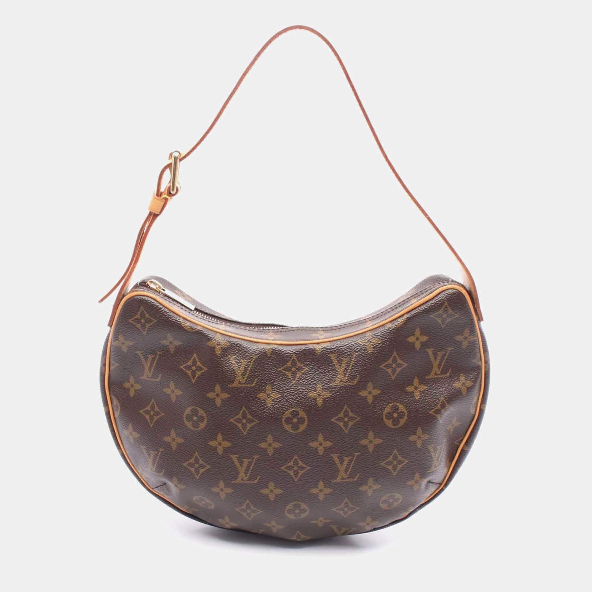 Pre Owned Louis Vuitton Croissant Mm Shoulder Bag Monogram Canvas Leather
