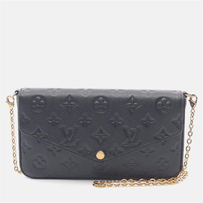 Pre Owned Louis Vuitton Pochette Felice Shoulder Bag Monogram Empreinte Black