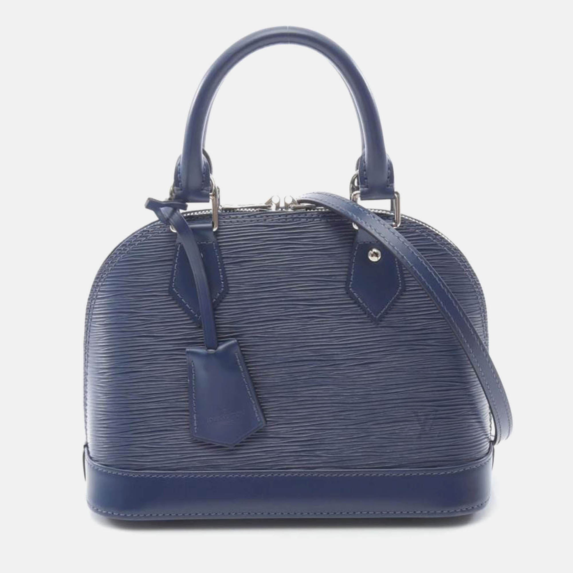 Pre Owned Louis Vuitton Alma Bb Epi Blue Indigo