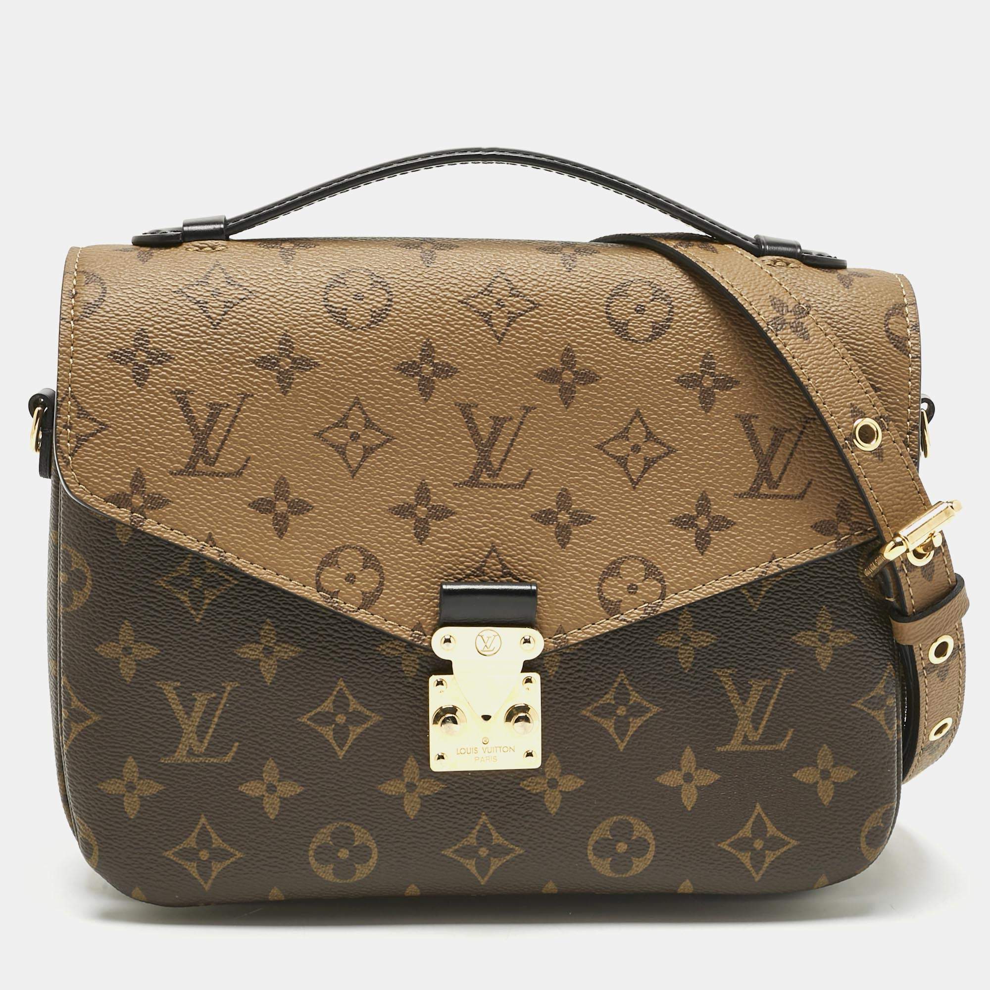 Pre Owned Louis Vuitton Monogram Reverse Canvas Pochette Metis Bag