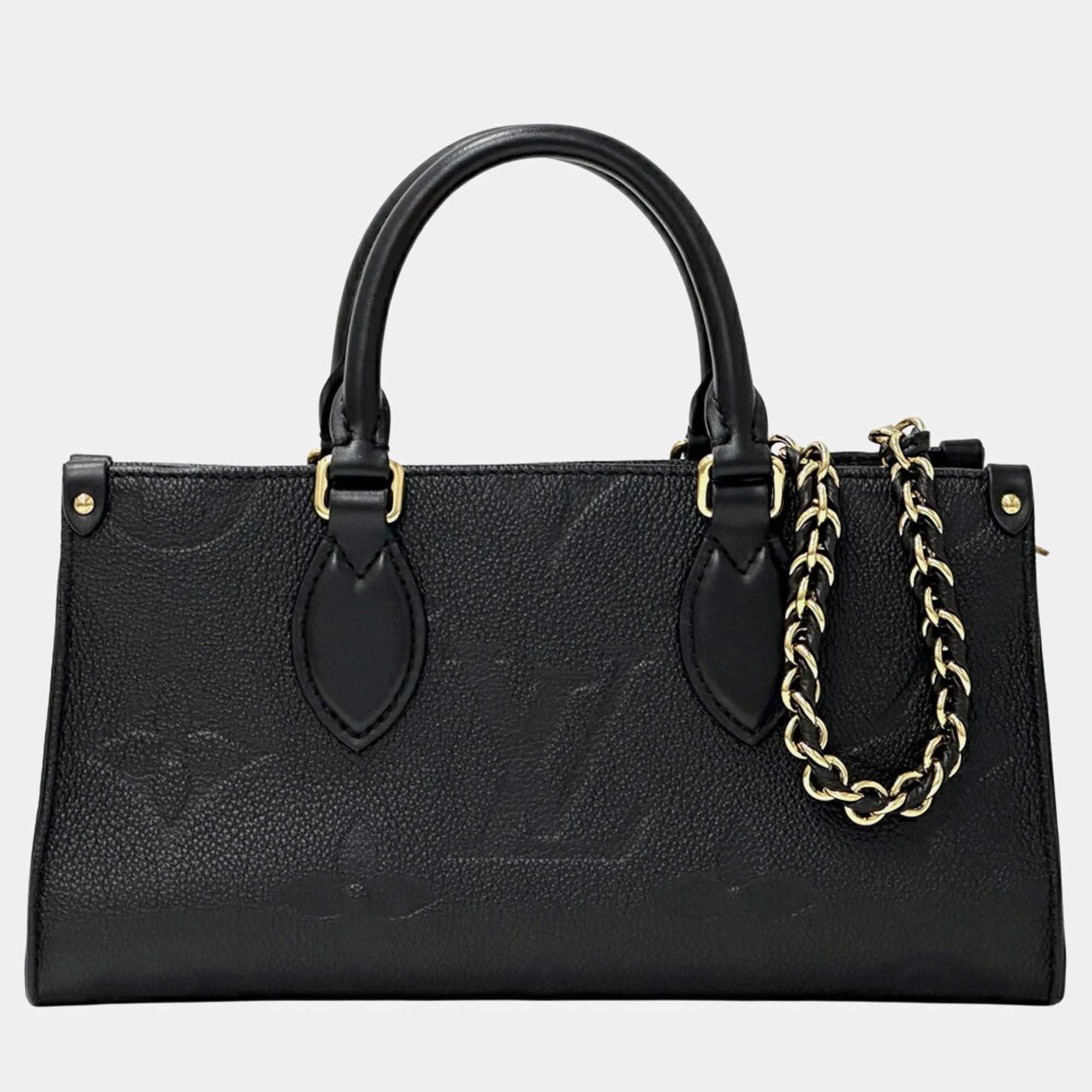 Pre Owned Louis Vuitton OnTheGo MM Noir Monogram Empreinte Leather Shoulder Bag