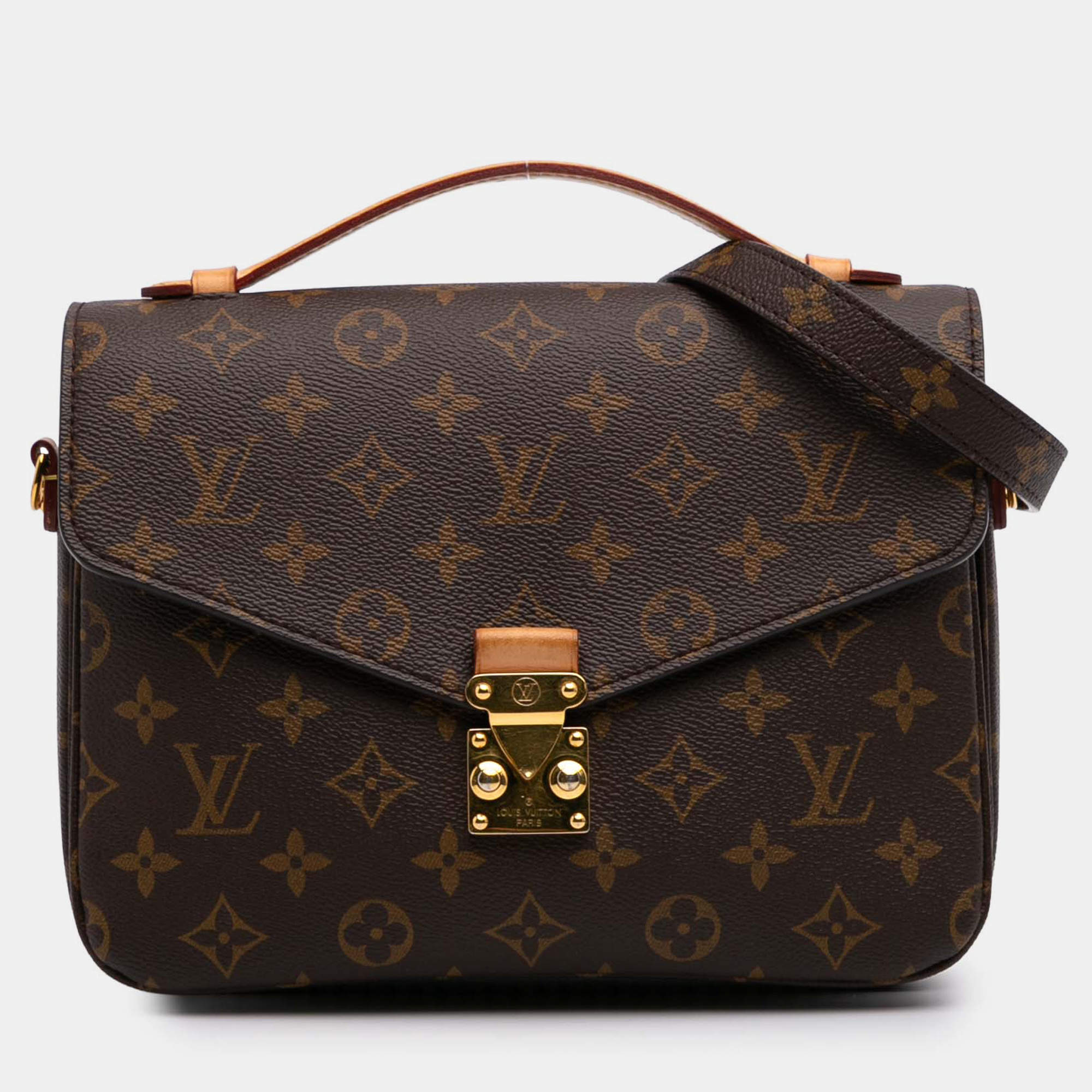 Pre Owned Louis Vuitton Brown Monogram Pochette Metis