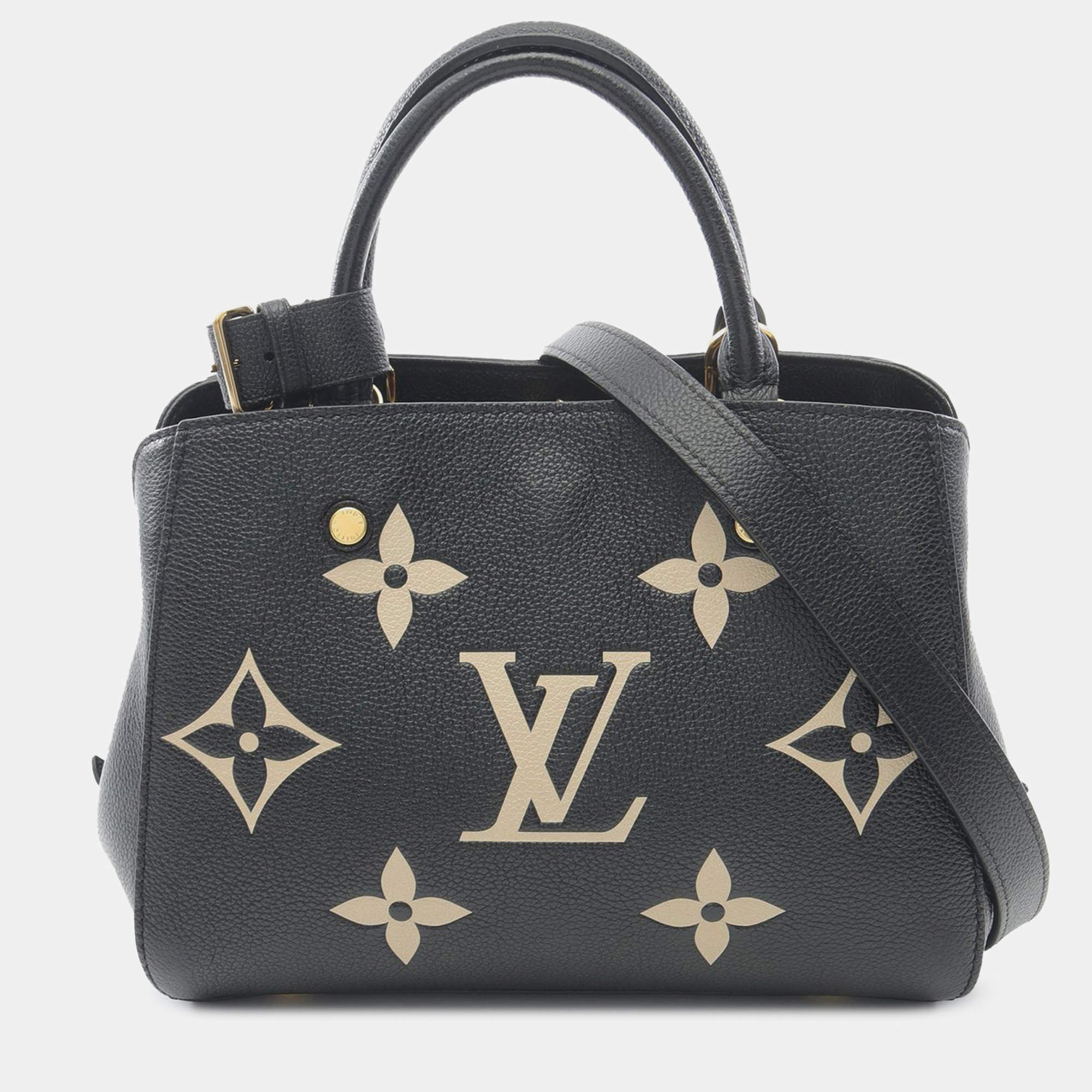 Pre Owned Louis Vuitton Black Louis Vuitton Bicolor Monogram Empreinte Giant Montaigne BB