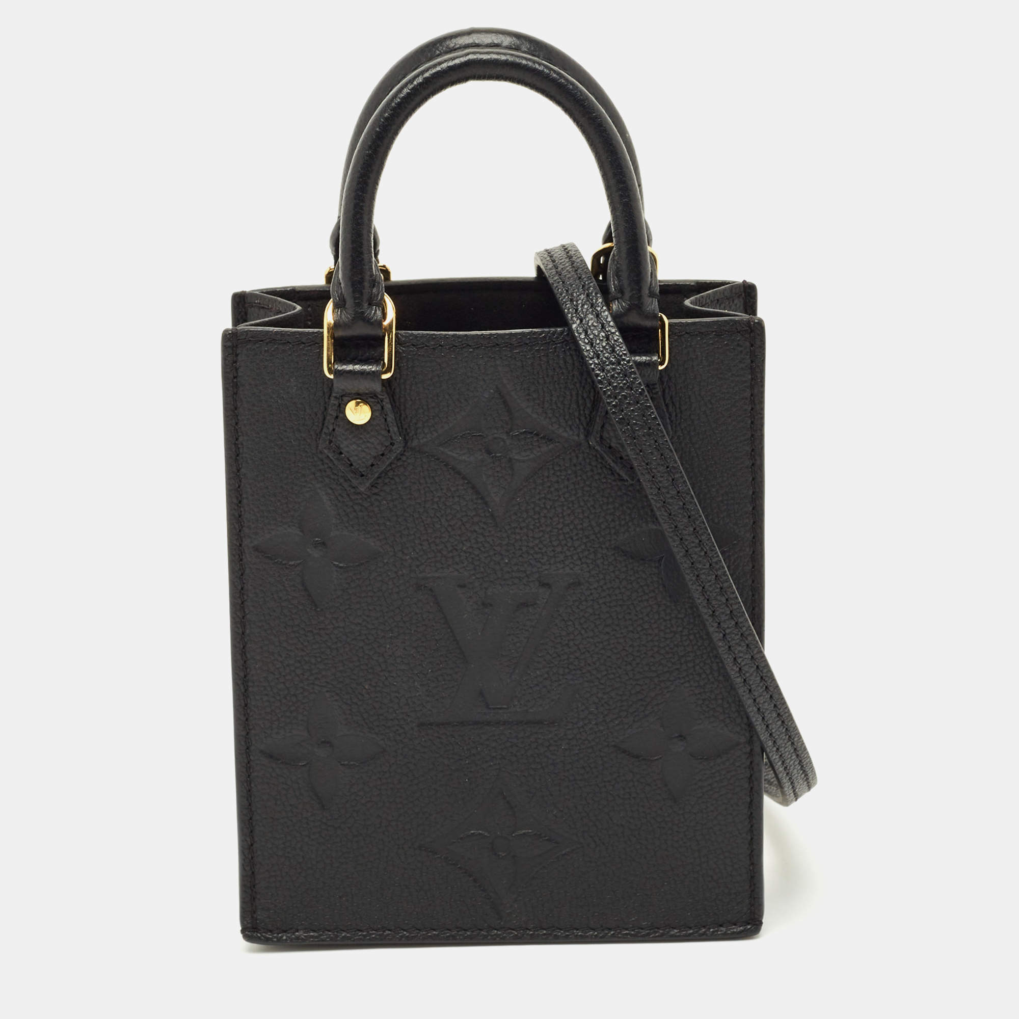 Pre Owned Louis Vuitton Monogram Giant Empreinte Leather Petit Sac Plat Bag