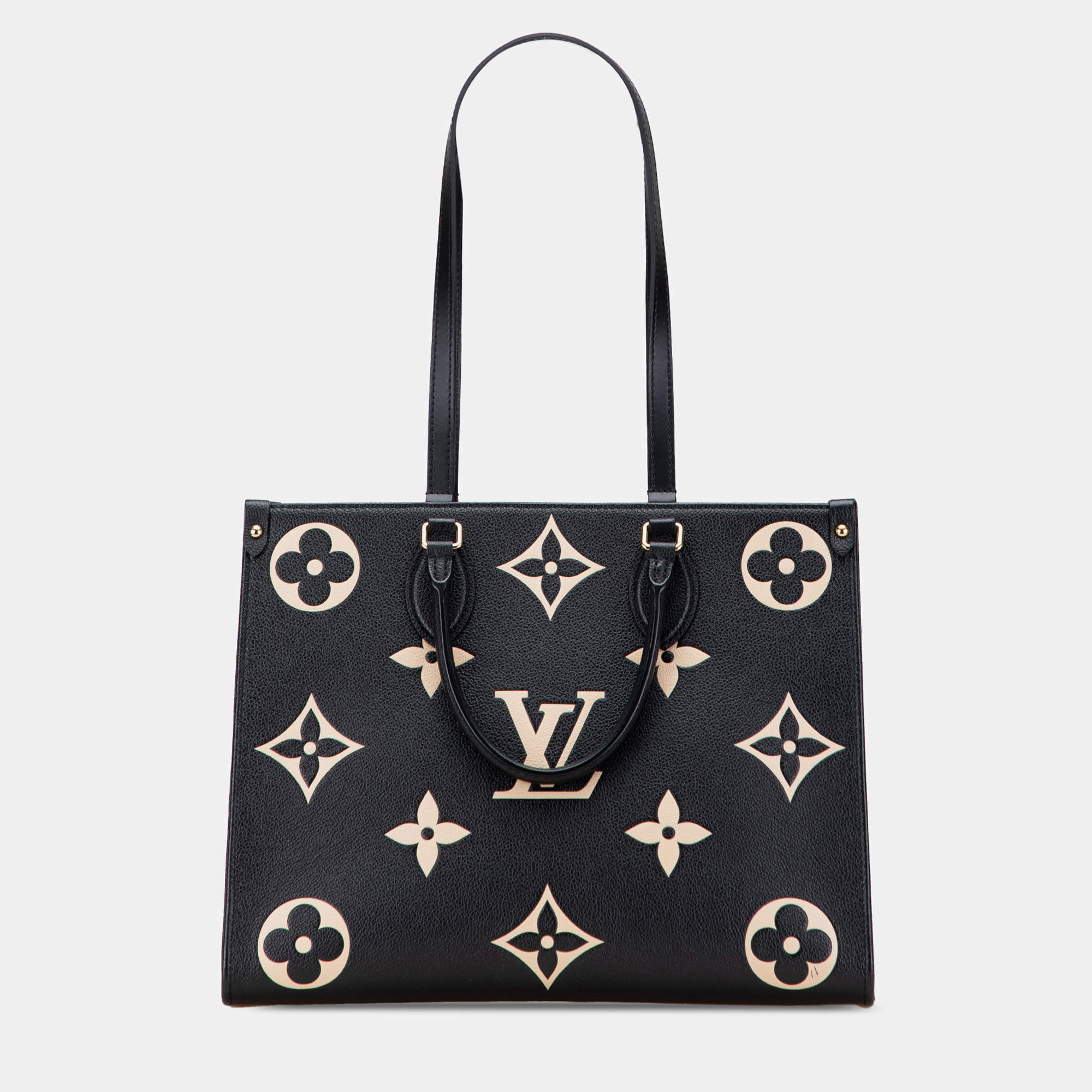 Pre Owned Louis Vuitton Black Bicolor Monogram Empreinte Giant Onthego MM